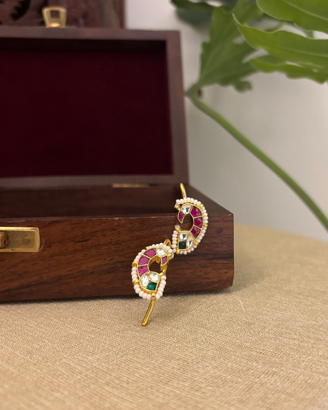 Peacock Jadau Kundan Hair Pendant HA352