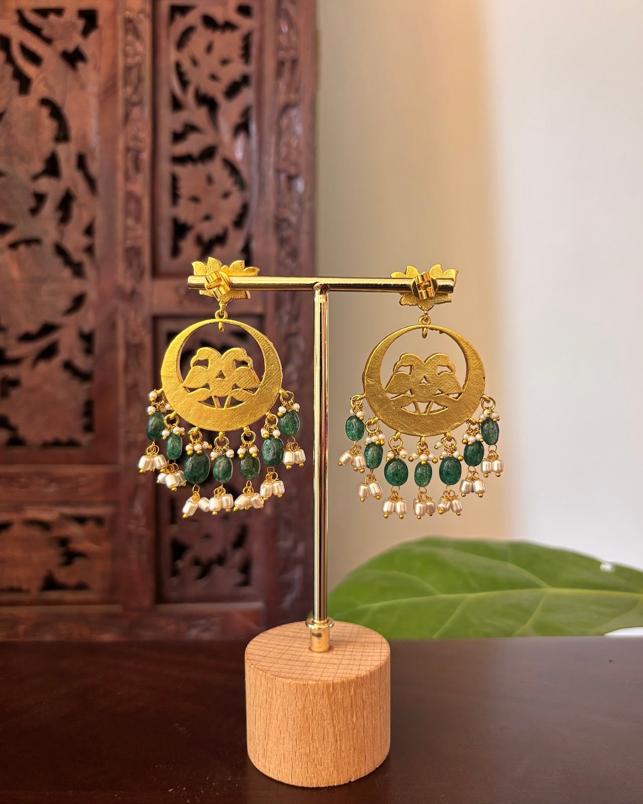 Lotus Floral Jadau Kundan Jhumkas | Handmade Gold Plated | ER480