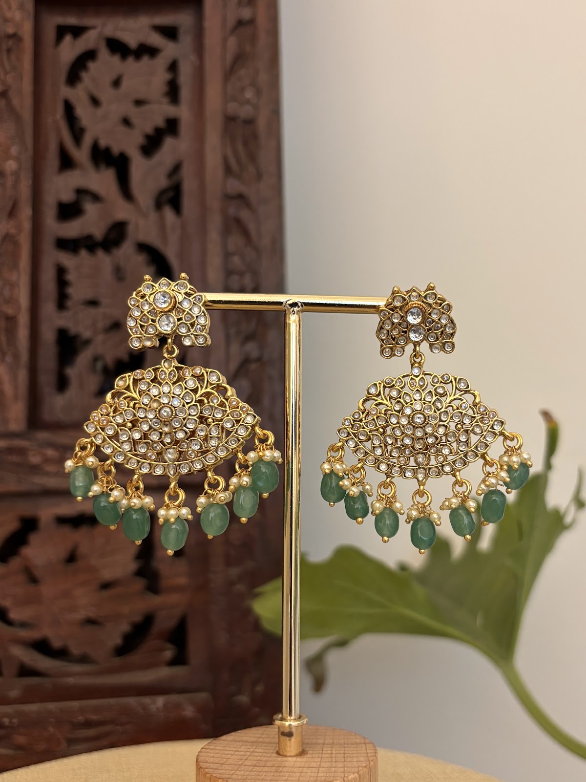 2 in 1 Floral Kundan Statement Earrings | Handmade Gold Plated | ER432