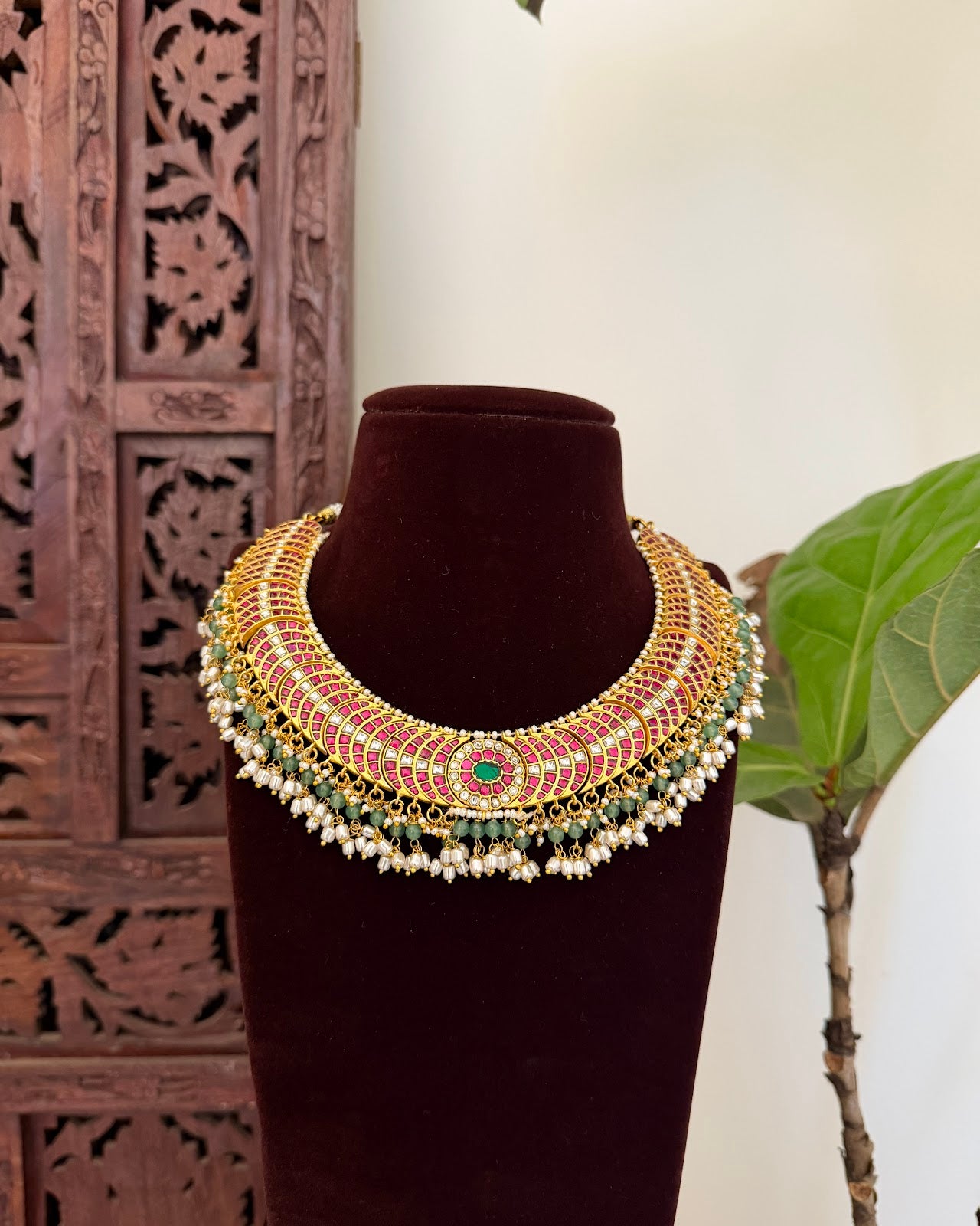 Royal Statement Jadau Kundan Necklace | Handmade Gold Plated | NC783