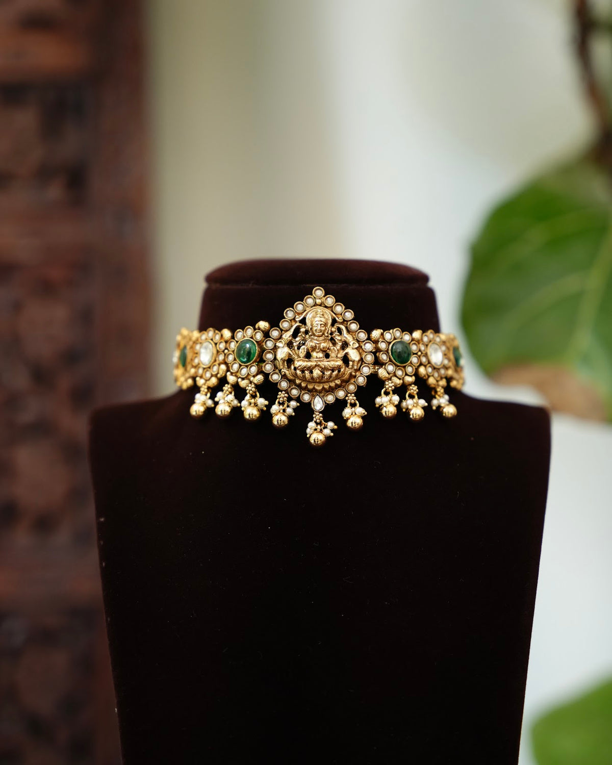 Heritage Elegance Lakshmi Antique Necklace Set | NC889
