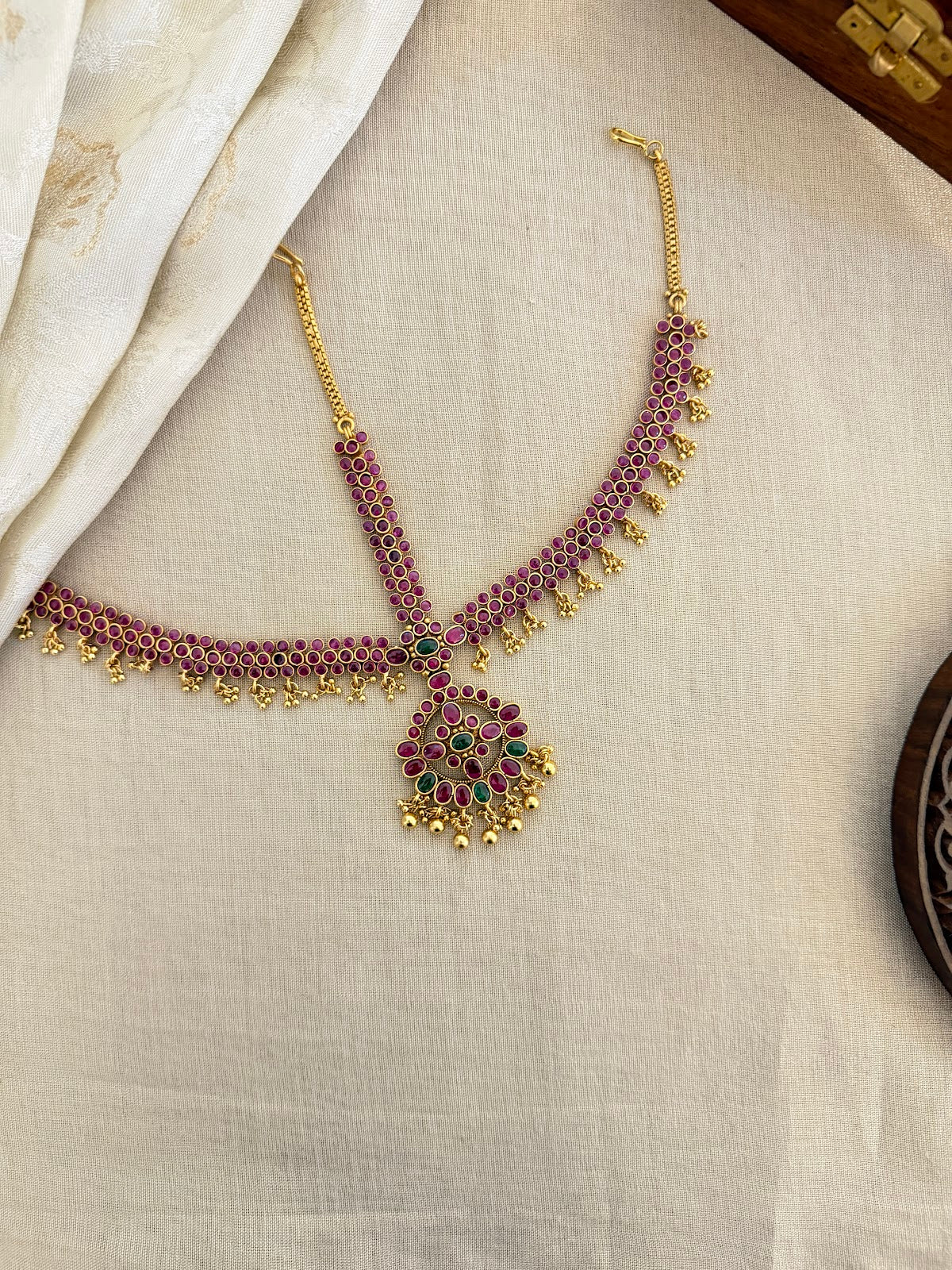Ruby & Green Kundan Bridal Mathapatti MT339