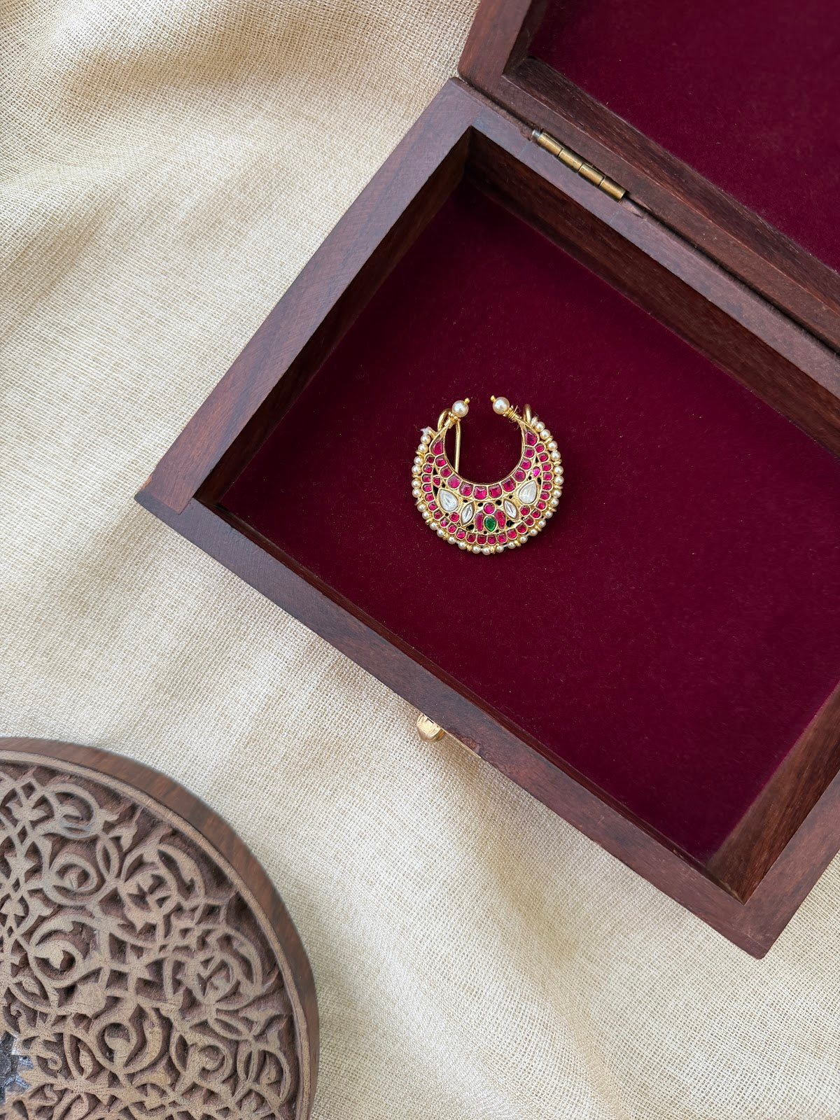Royal Multicolour Jadau Kundan Hair Pin | Handmade Gold Plated | HA405