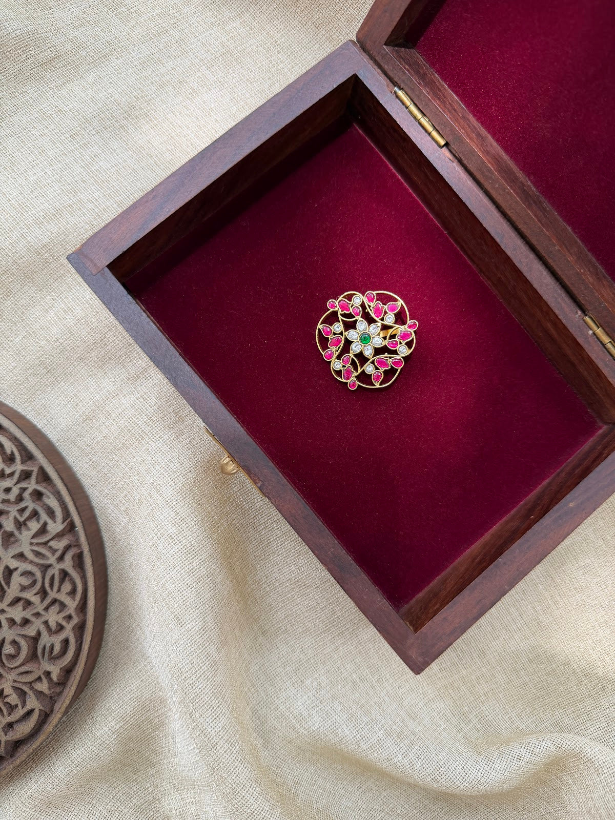 Traditional Multicolour Jadau Kundan Hair Pin | Gold Plated | HA407