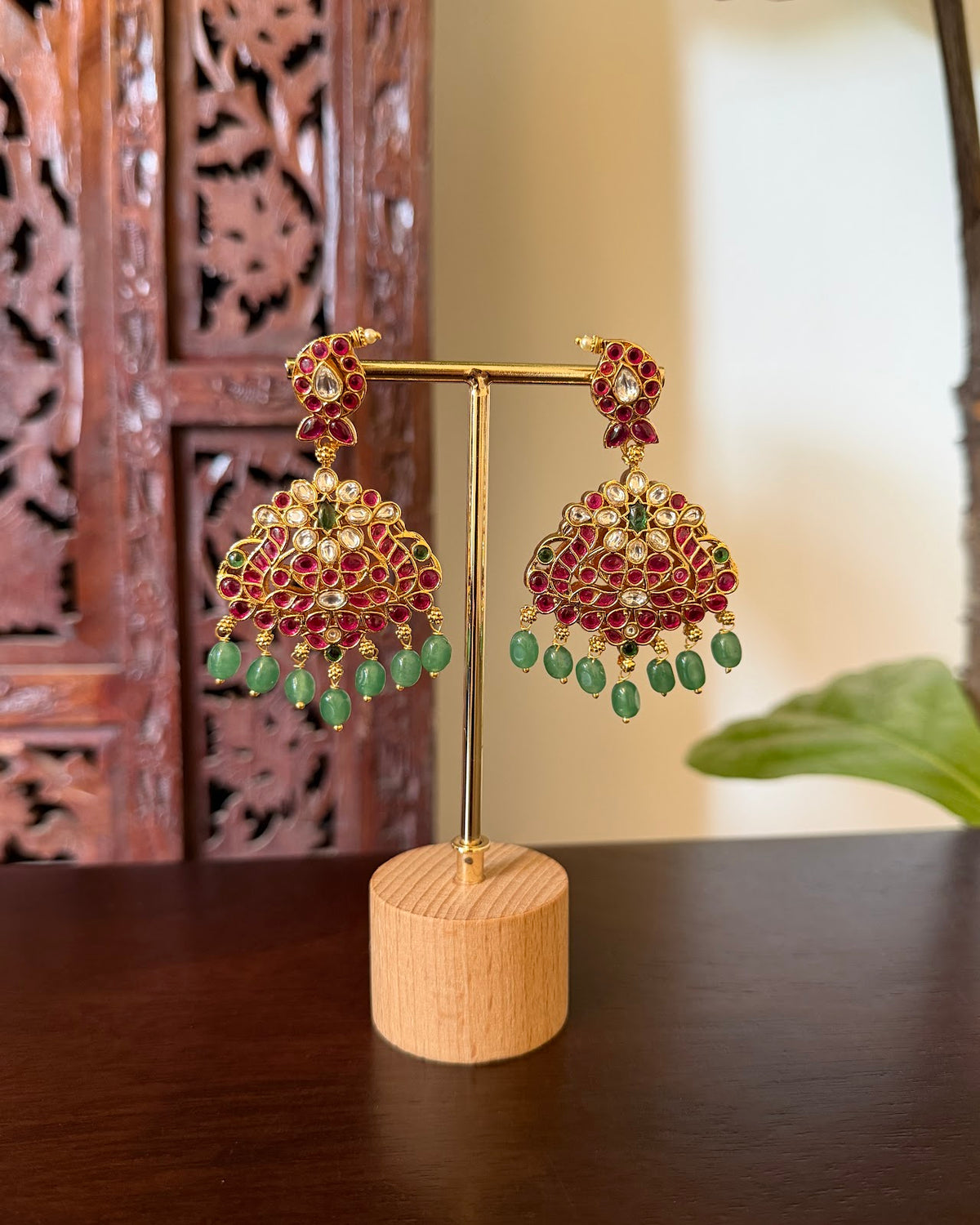 2 in 1 Short Jadau Kundan Mango Haram with Earrings | Handmade | NC884
