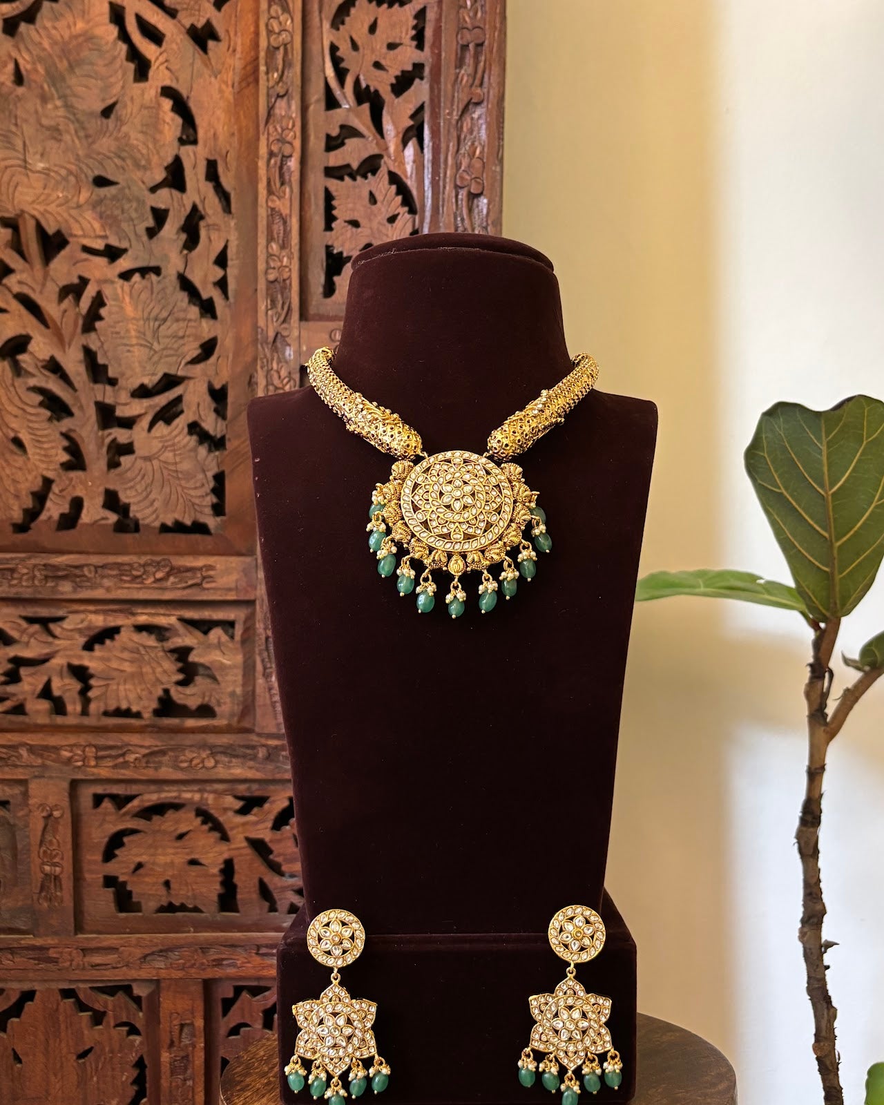 2 in 1 Jadau Kundan Antique Finish Kanti Necklace Set | NC756
