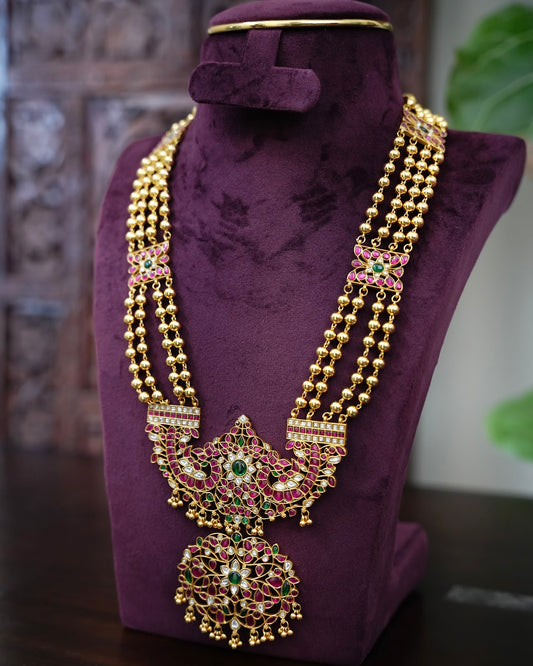 Traditional Antique Kundan Kanthi Rani Haram Necklace | Handmade Gold Plated | NC952