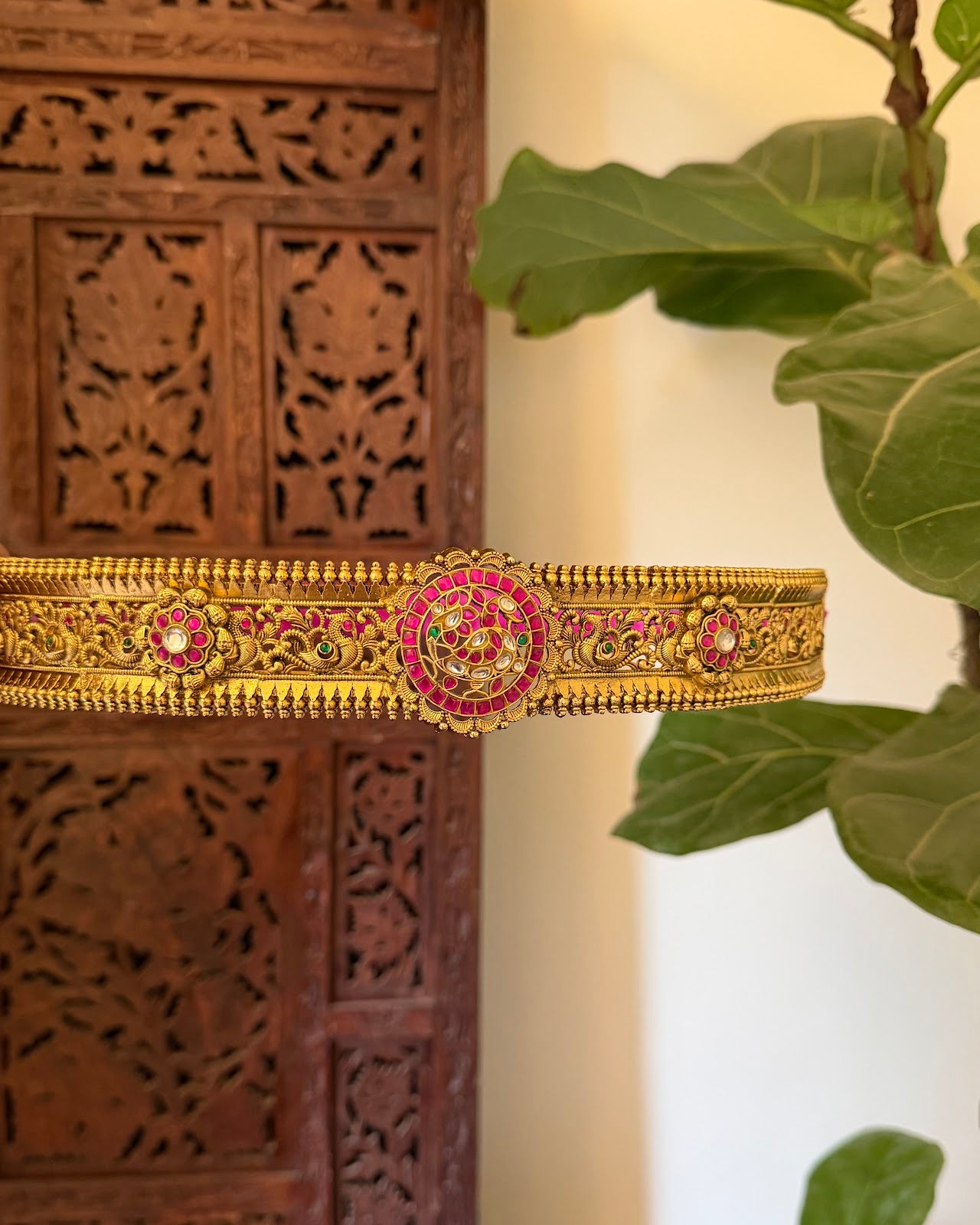 Floral Kundan Antique Waistbelt WB049