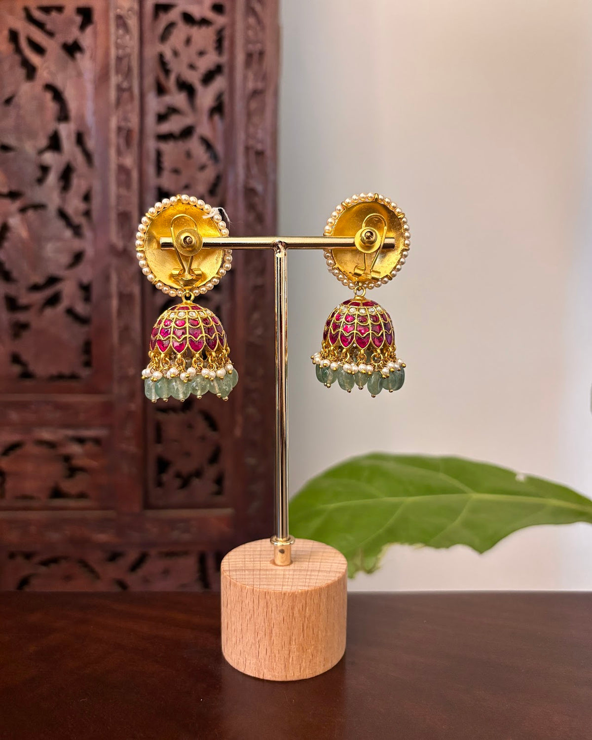 Royal Bloom Jadau Jhumkas | Handmade Gold Plated | ER475