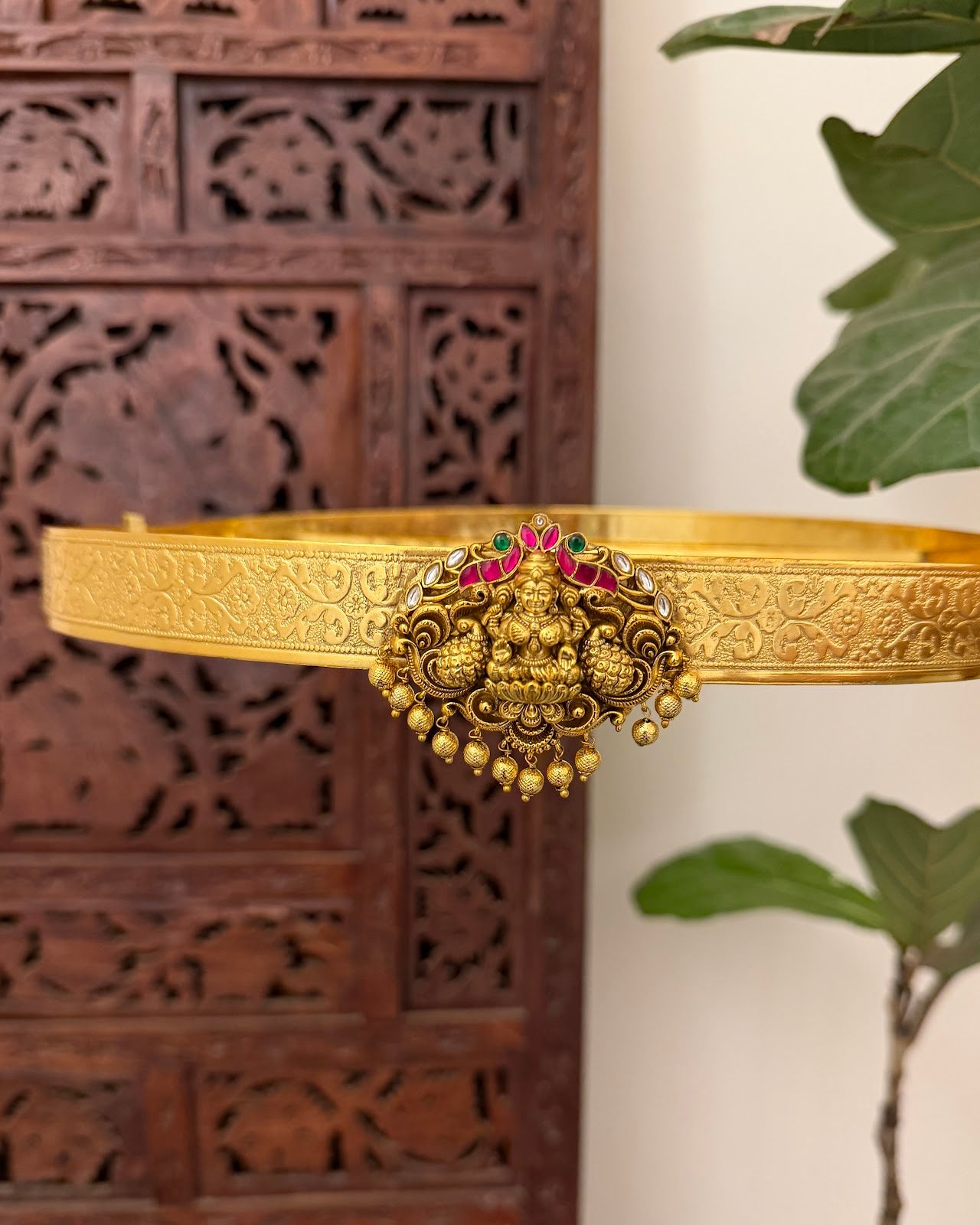 Antique Lakshmi Kundan Hipbelt | Handmade Gold Plated | WB042