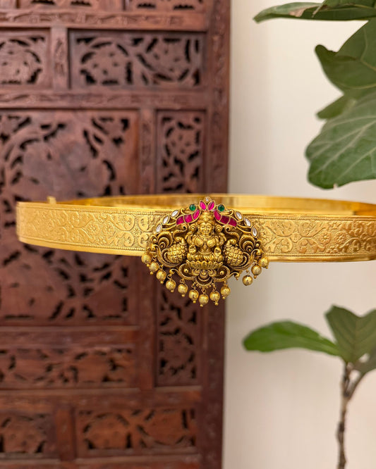 Antique Lakshmi Kundan Hipbelt | Handmade Gold Plated | WB042
