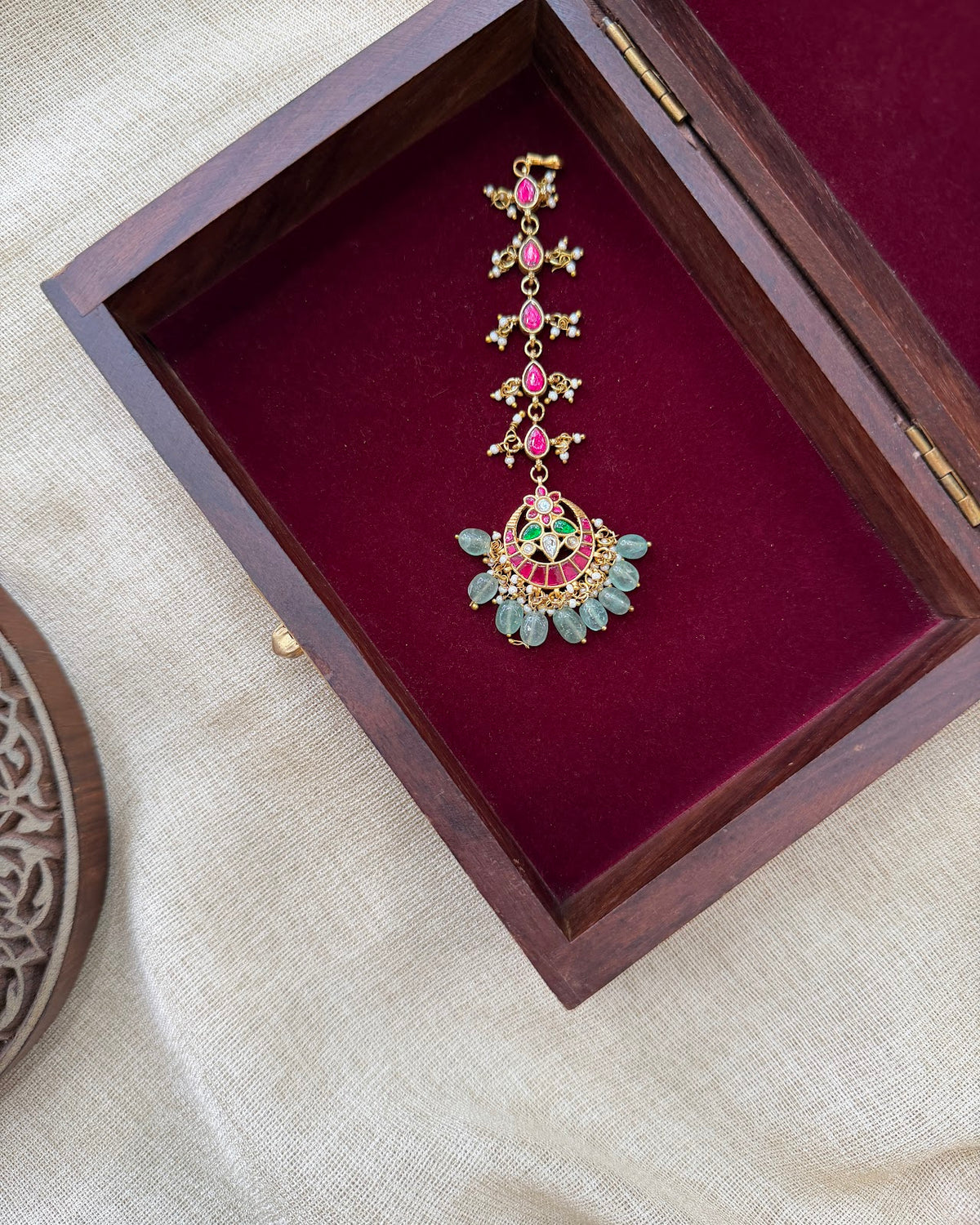 Ethnic Jadau Kundan Maang Tikka | Handmade Gold Plated | MT365