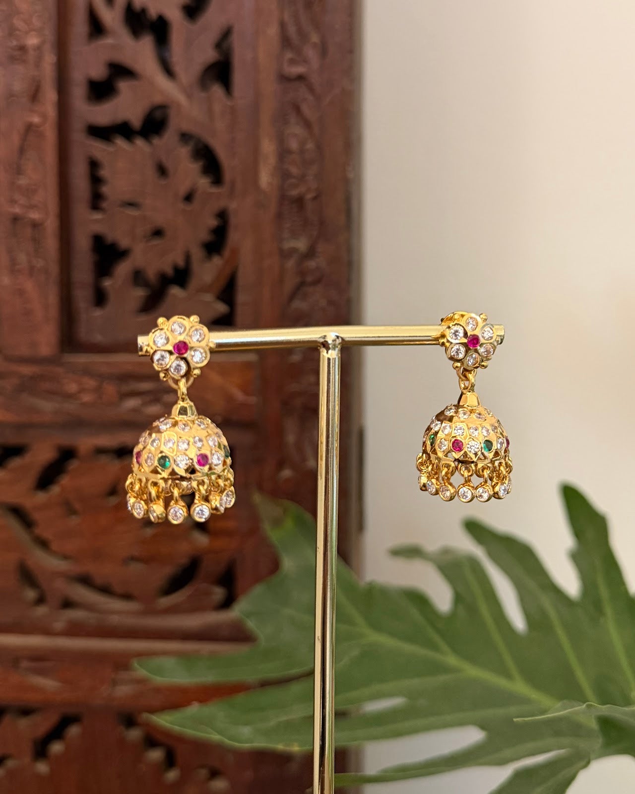 Vintage Impon Small Classic Jhumkas Multi Colour ER400