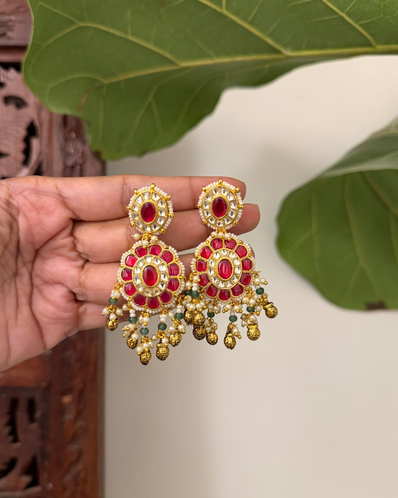 Statement Kundan Goldplated Necklace with Earrings | Handmade Gold Plated | NC772