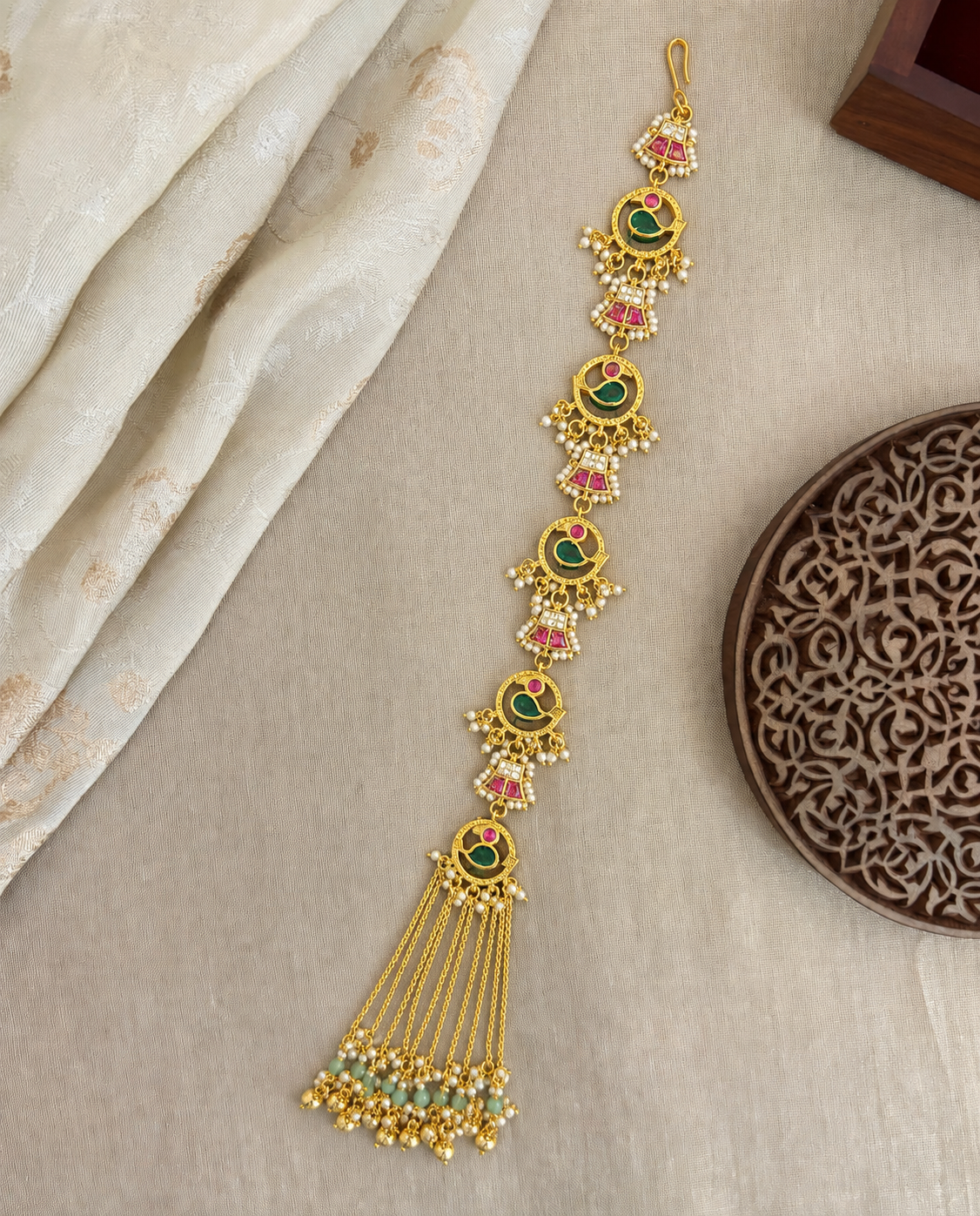 Kundan Swan Hair Accessory | Handmade Gold Plated | HA383