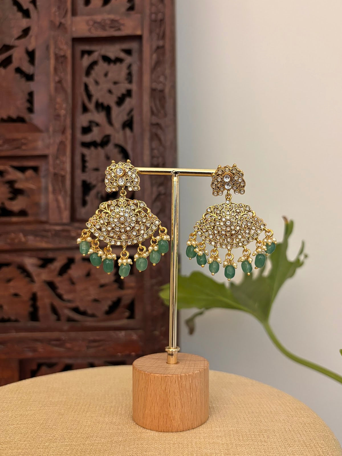 2 in 1 Floral Kundan Statement Earrings | Handmade Gold Plated | ER432