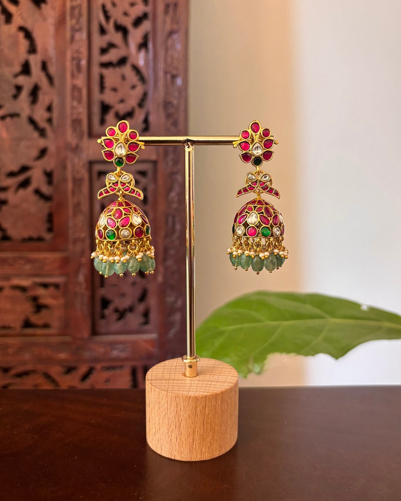 Royal Multicolour Floral Jhumkas | Handmade Gold Plated | ER467