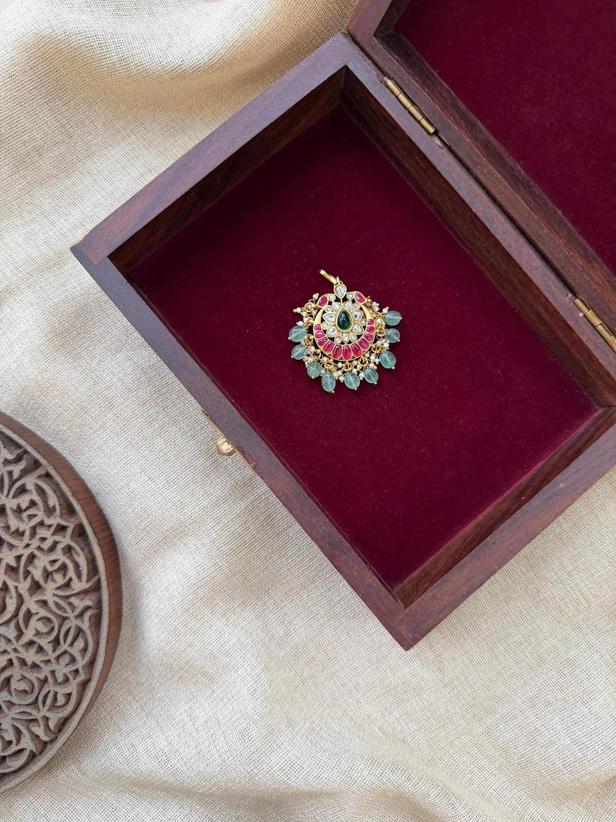 Elegant Jadau Kundan Maang Tikka | Handmade Gold Plated | MT368