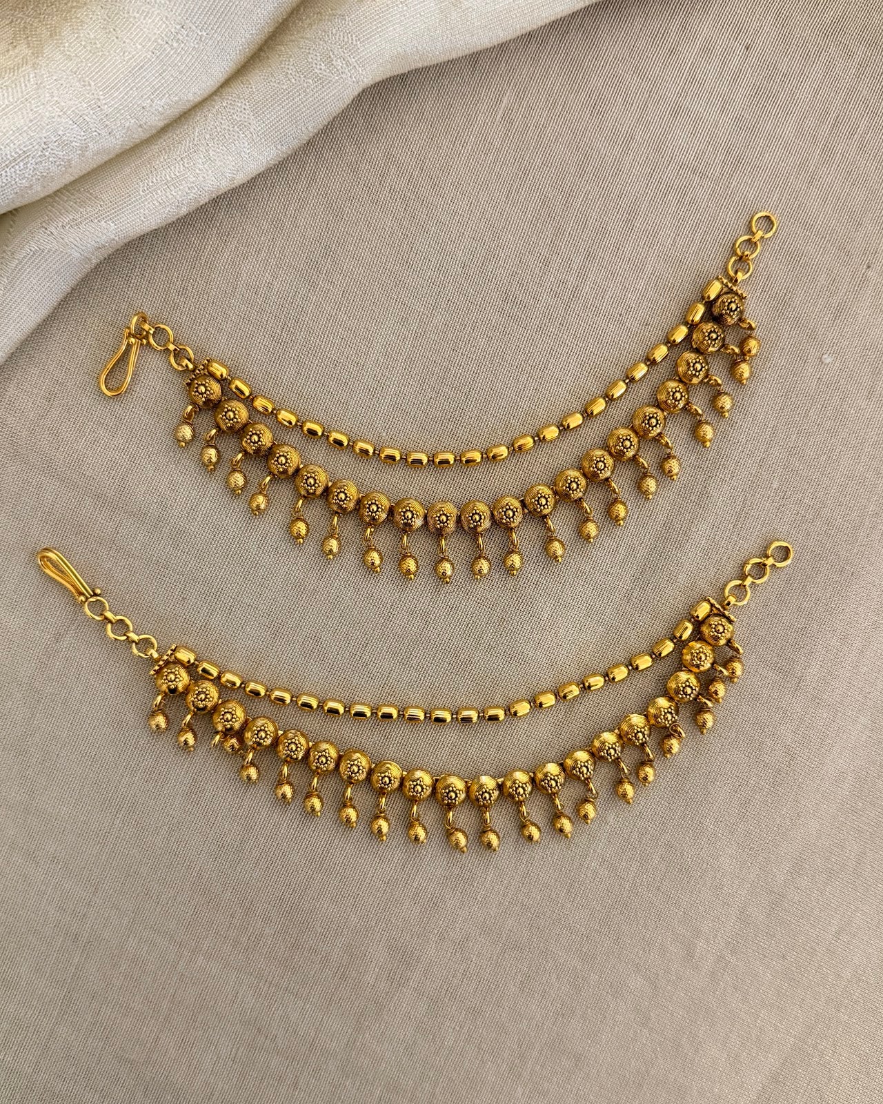 Antique Gold 2-Layer Vintage Ear Chain EC197
