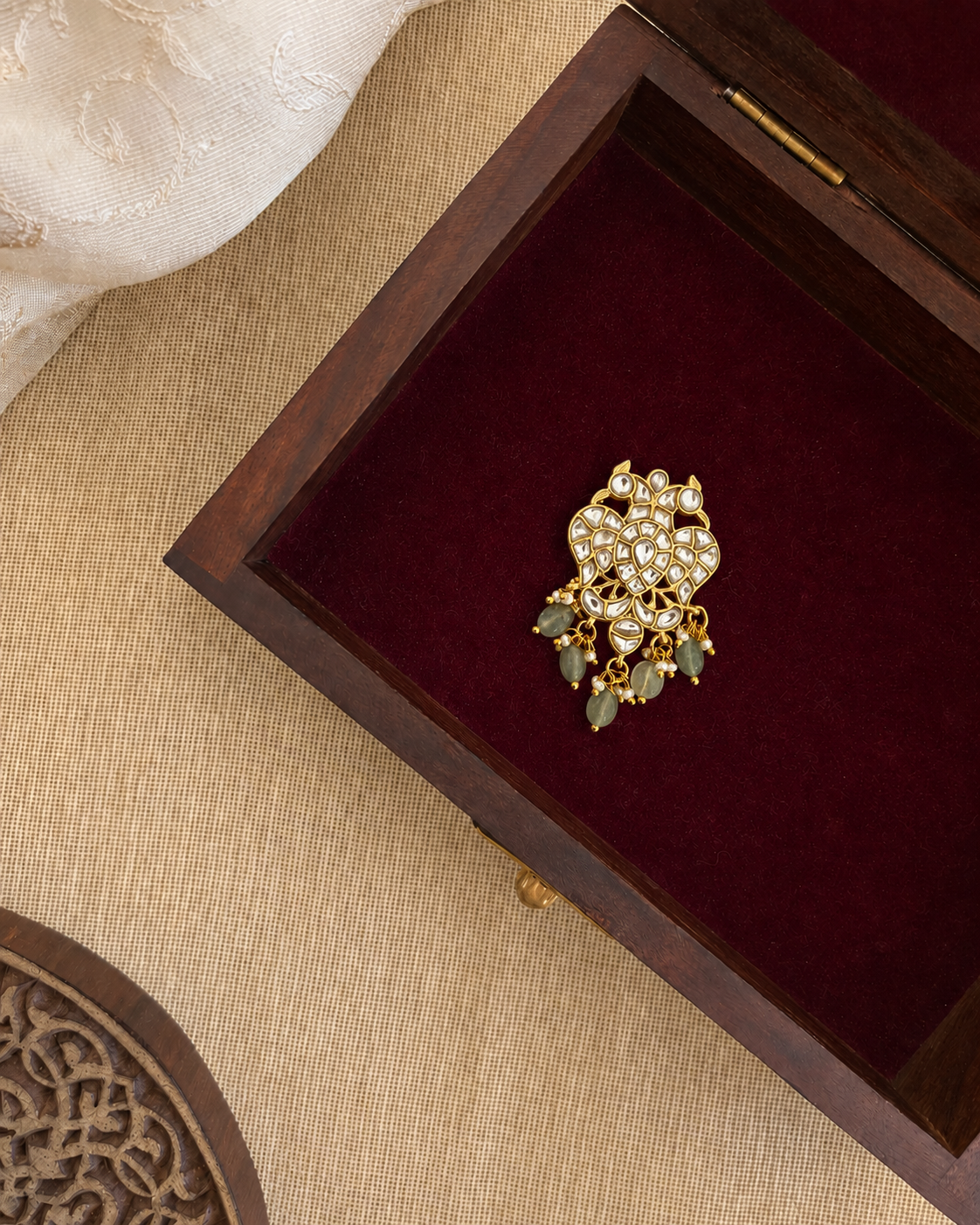 Gandaberunda Jadau Kundan Locket | Handmade Gold Plated | HA369