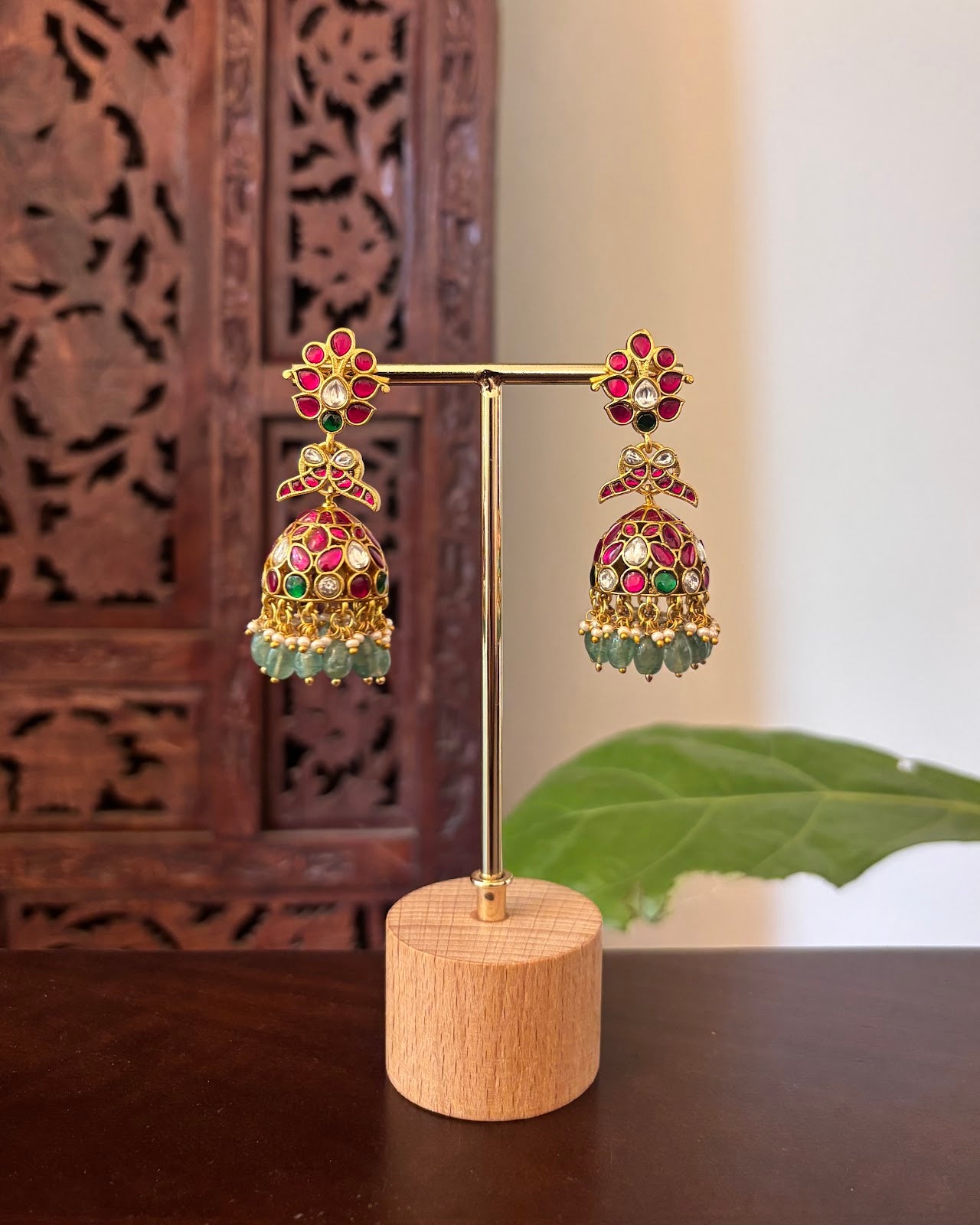 Royal Multicolour Floral Jhumkas | Handmade Gold Plated | ER467