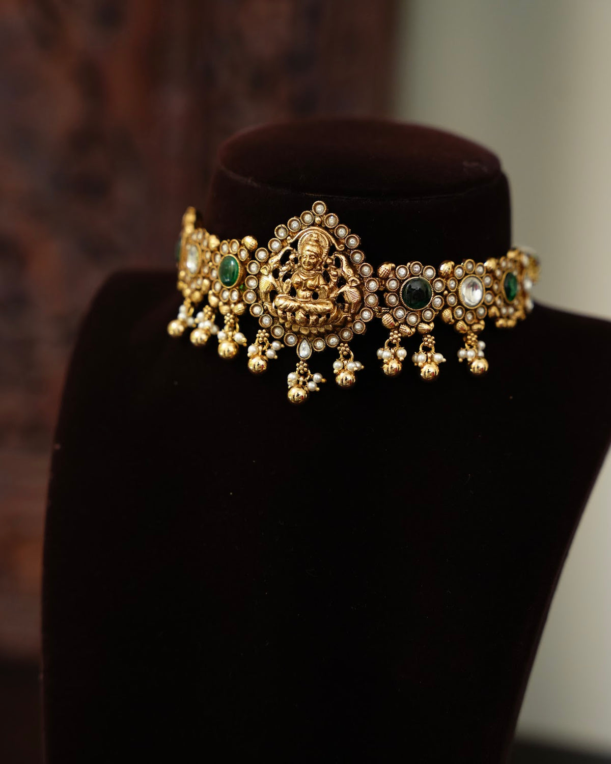 Heritage Elegance Lakshmi Antique Necklace Set | NC889
