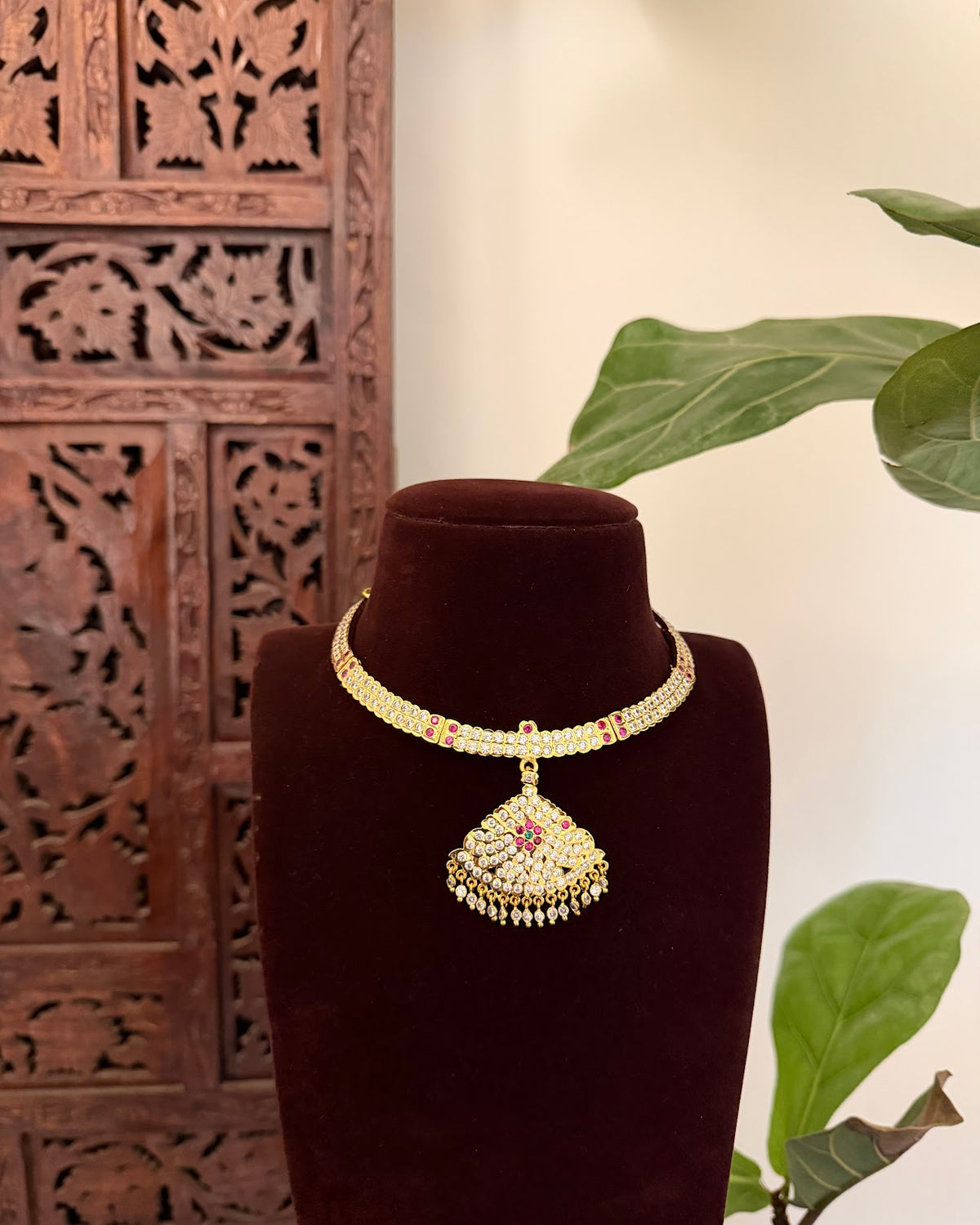 Vintage Attigai Necklace | Heritage | Handmade Gold Tone | NC859
