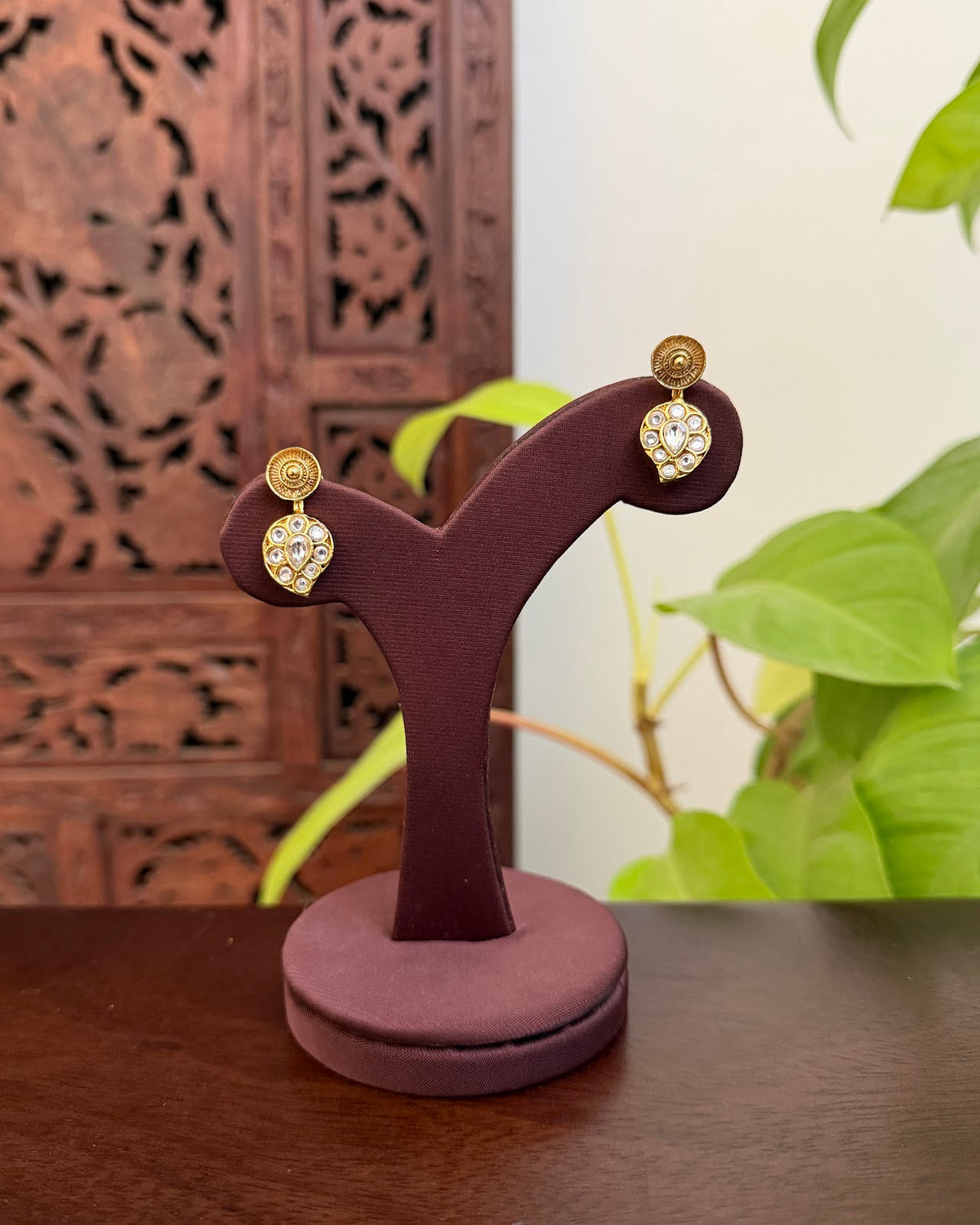 2 in 1 Reversible Mango Necklace with Earrings | Handmade Gold Plated | NC953