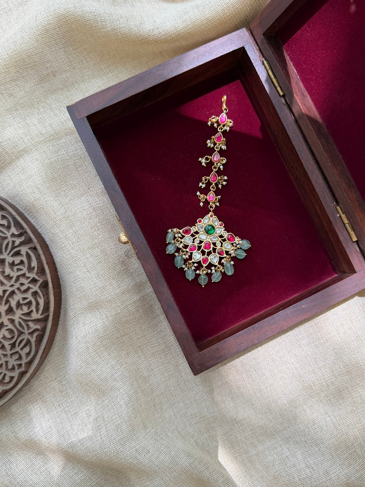 Timeless Jadau Kundan Maang Tikka | Handmade Gold Plated | MT371
