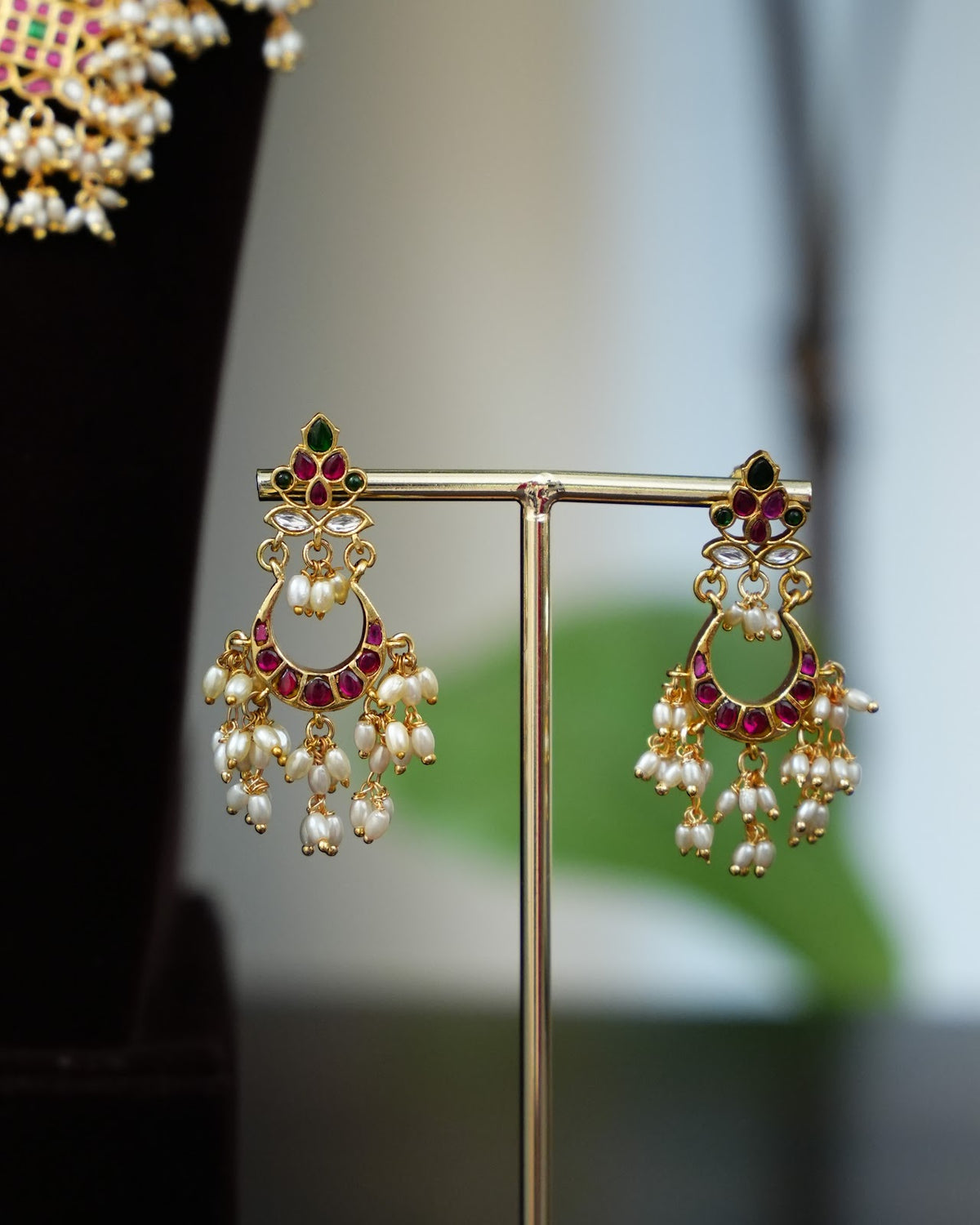 Jadau Kundan Guttapusalu Necklace with Earrings | Handmade Gold Plated | NC923