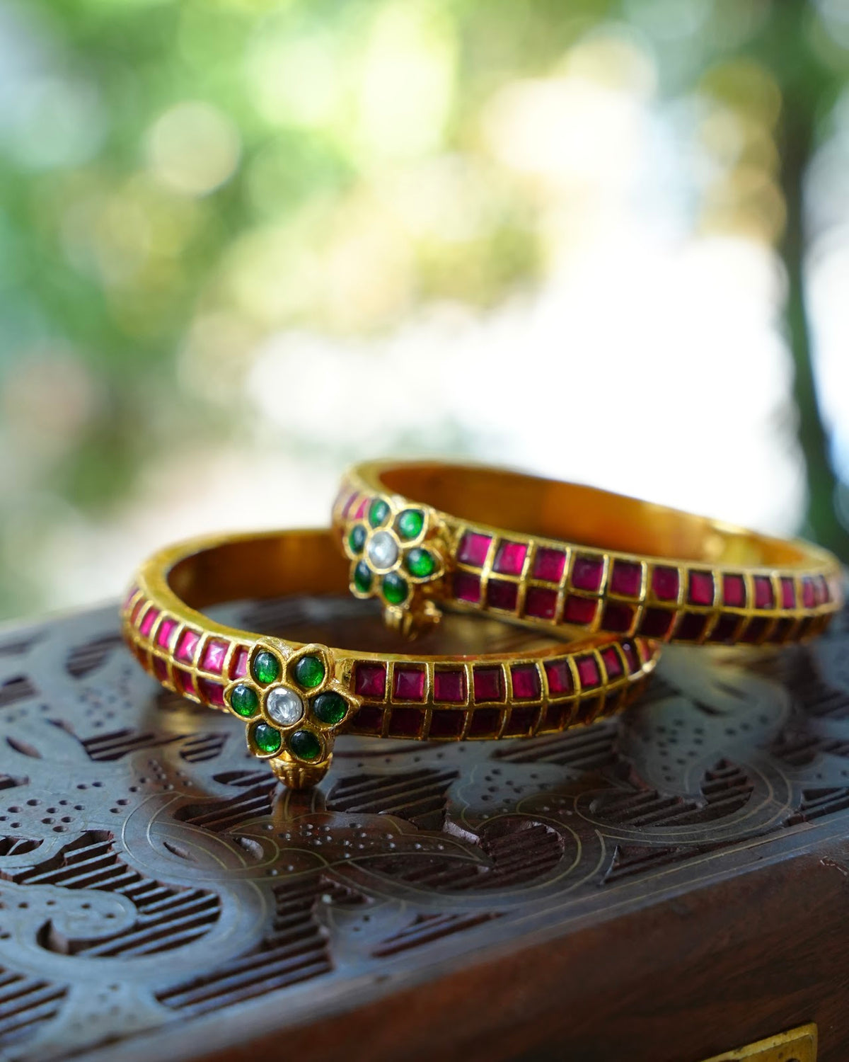 Jadau Kundan Ruby Kada Bangle | BA148 | BA149 | BA150