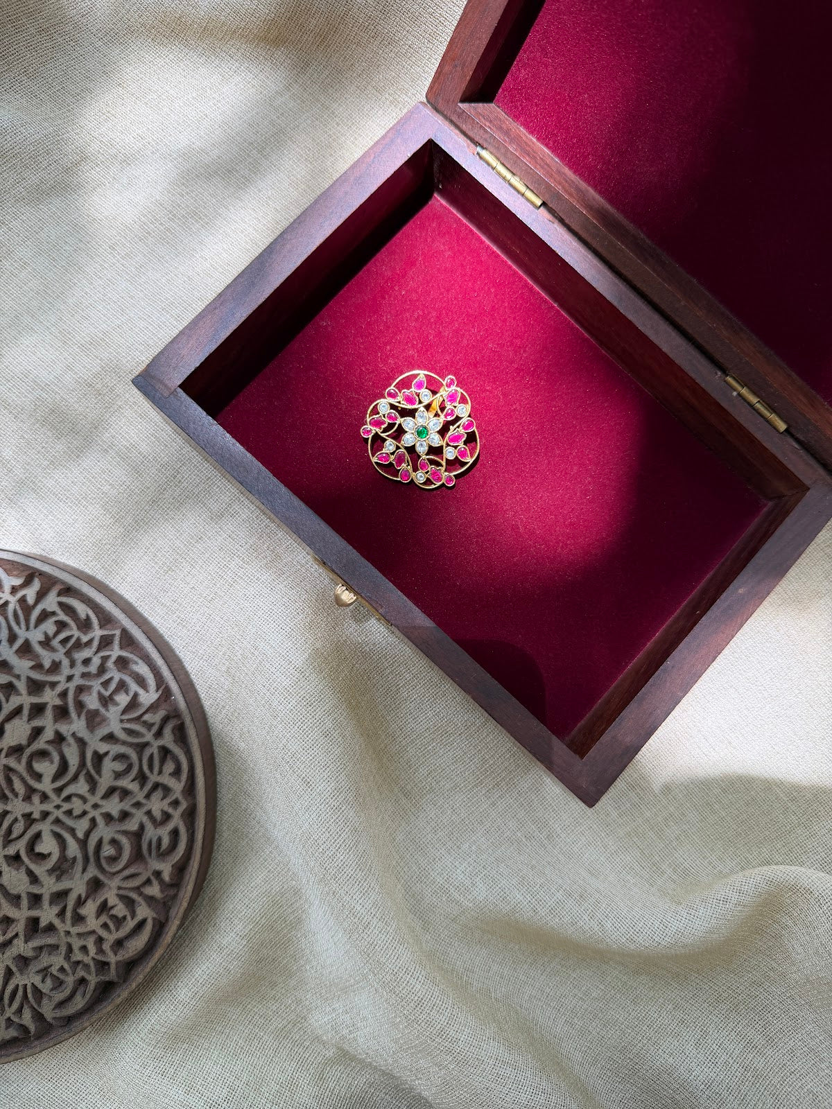 Traditional Multicolour Jadau Kundan Hair Pin | Gold Plated | HA407