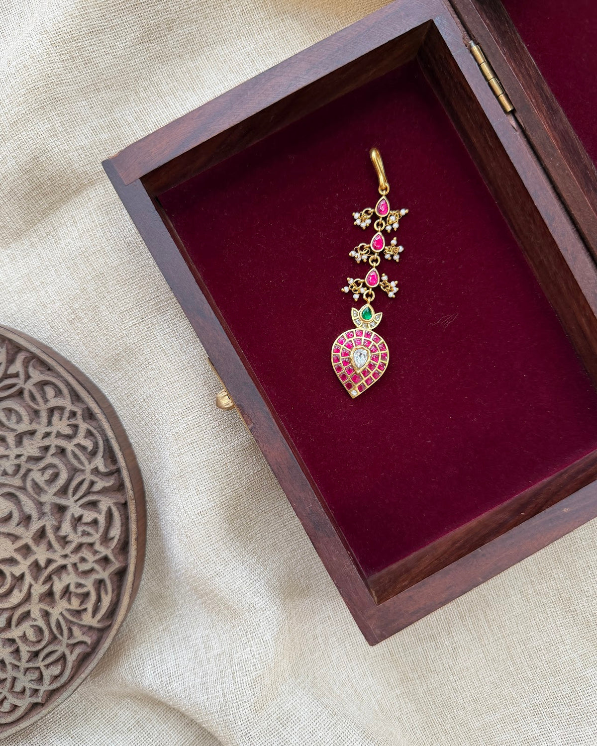 Designer Jadau Kundan Maang Tikka | Handmade Gold Plated | MT376