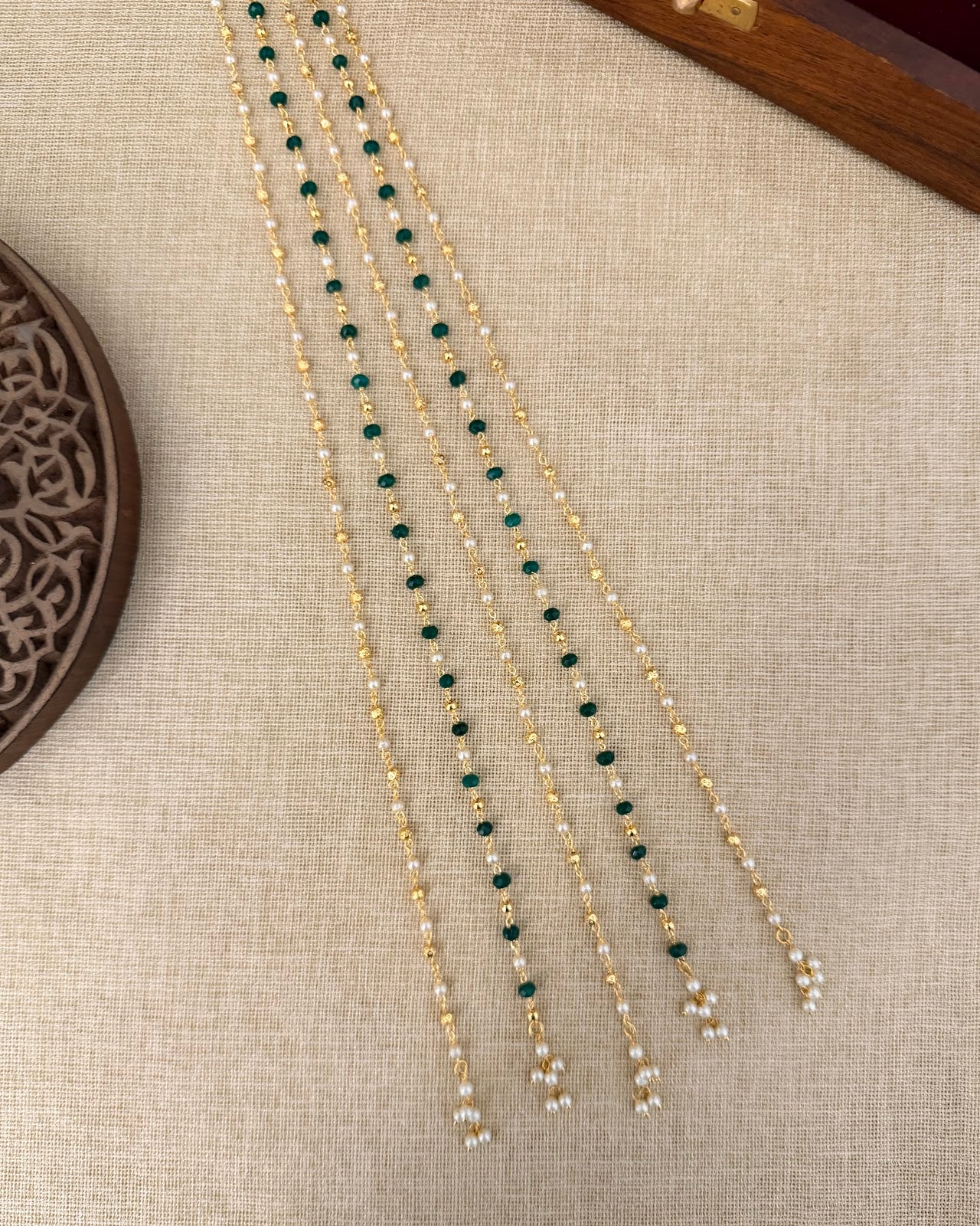 Strings of Pearls - Hair Accessory | Handmade Gold Plated | HA388