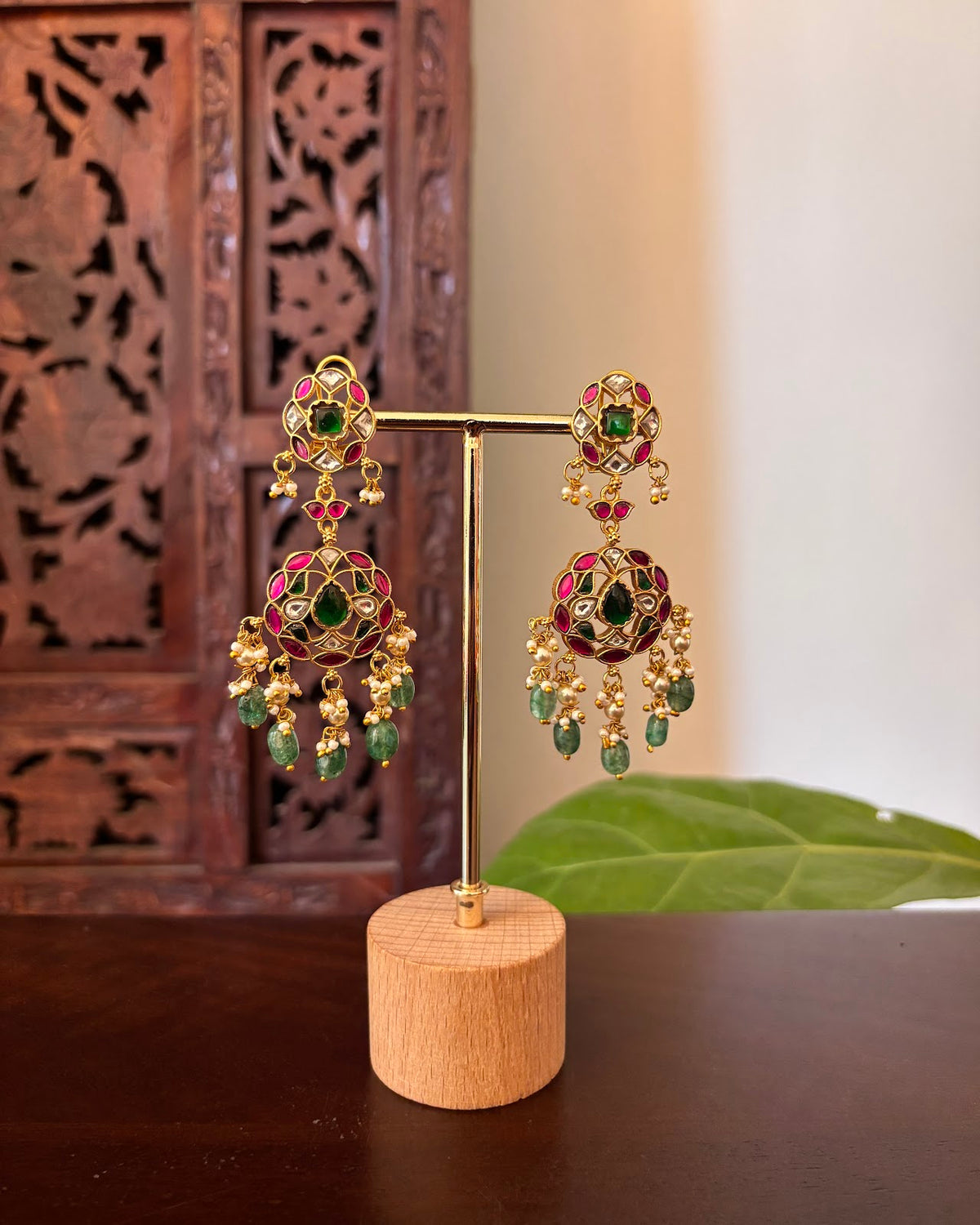 Heritage Floral Jadau Earrings ER511