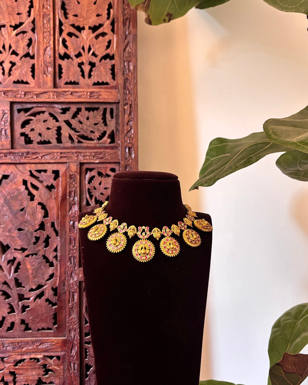 Antique Ruby Kundan Peacock Necklace Set | Handcrafted Heritage Jewellery | NC869