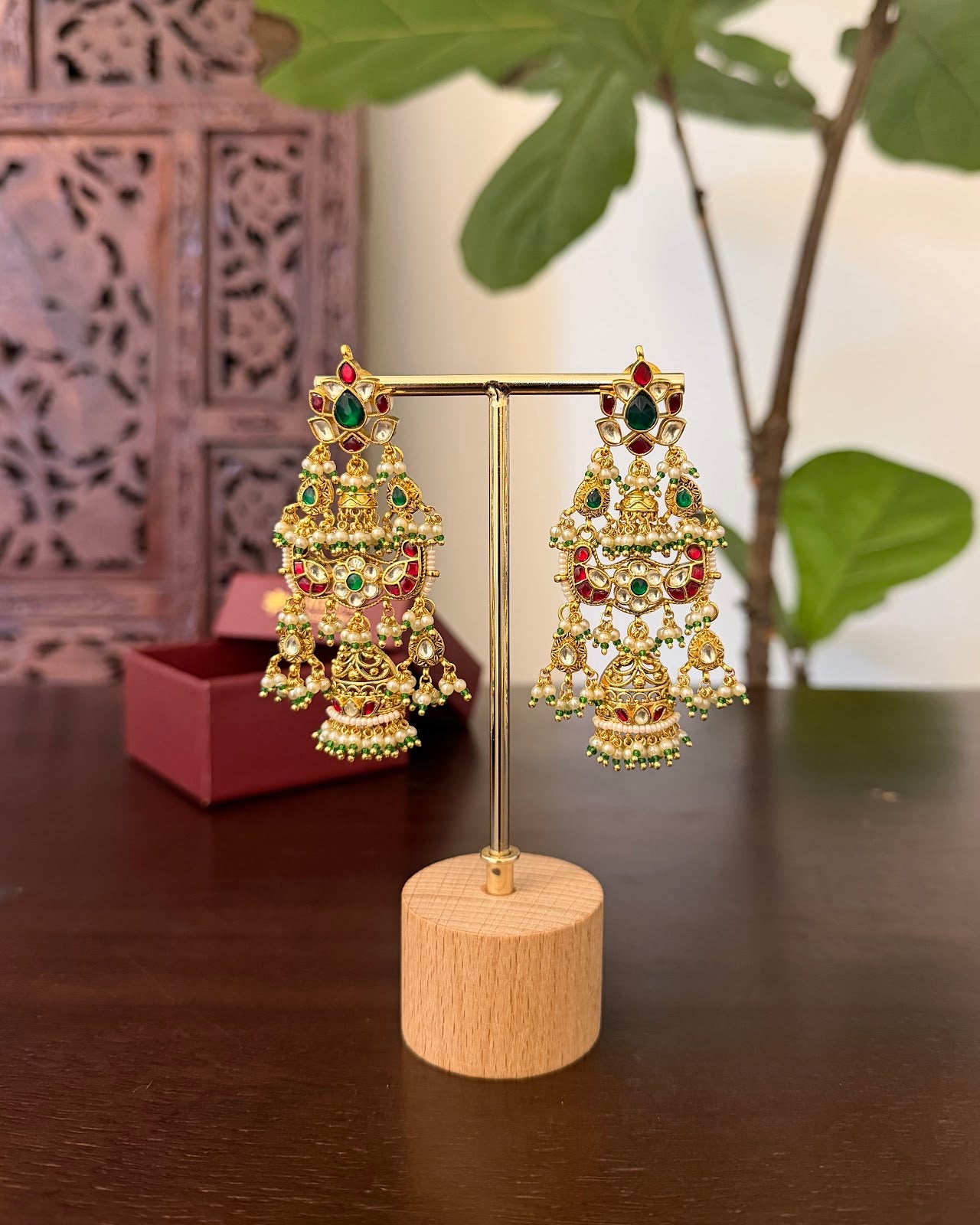 Kundan Gold Plated Statement Earrings | Handmade Gold Plated | ER452