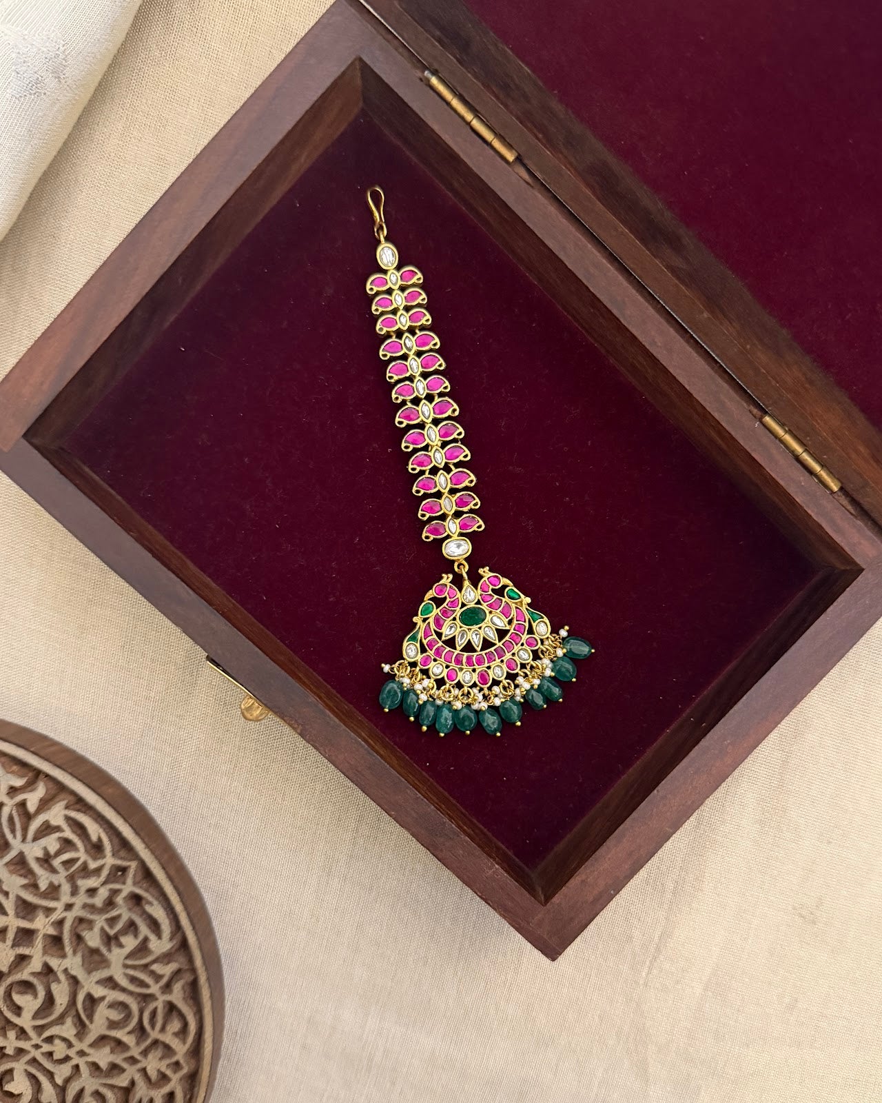 Floral Jadau Kundan Maang Tikka MT323