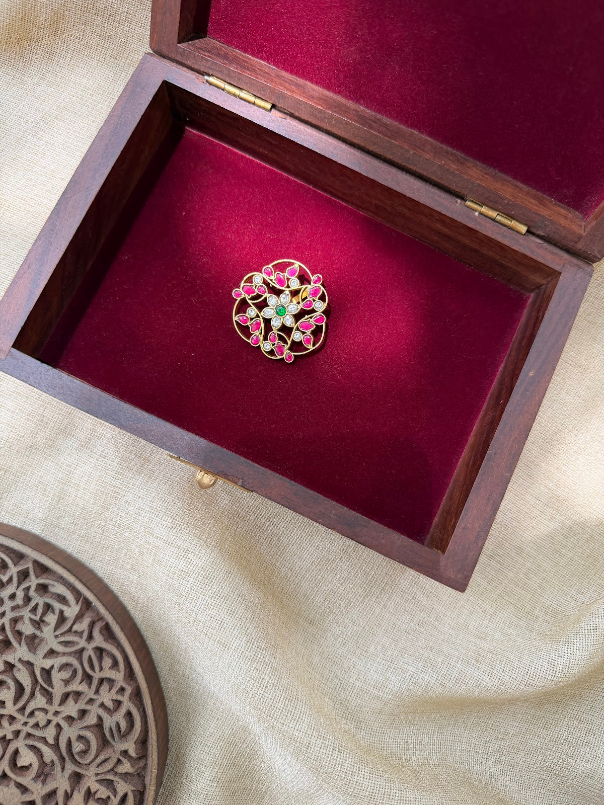 Traditional Multicolour Jadau Kundan Hair Pin | Gold Plated | HA407