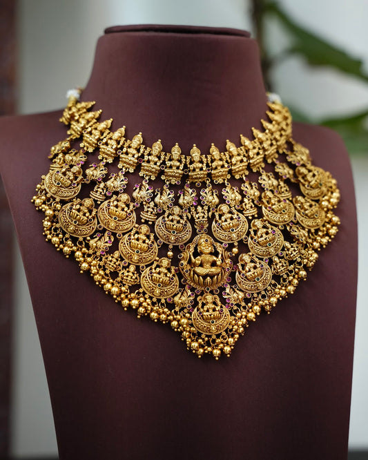 Grand Heritage Lakshmi Gold-Plated Choker Set with Earrings | NC904