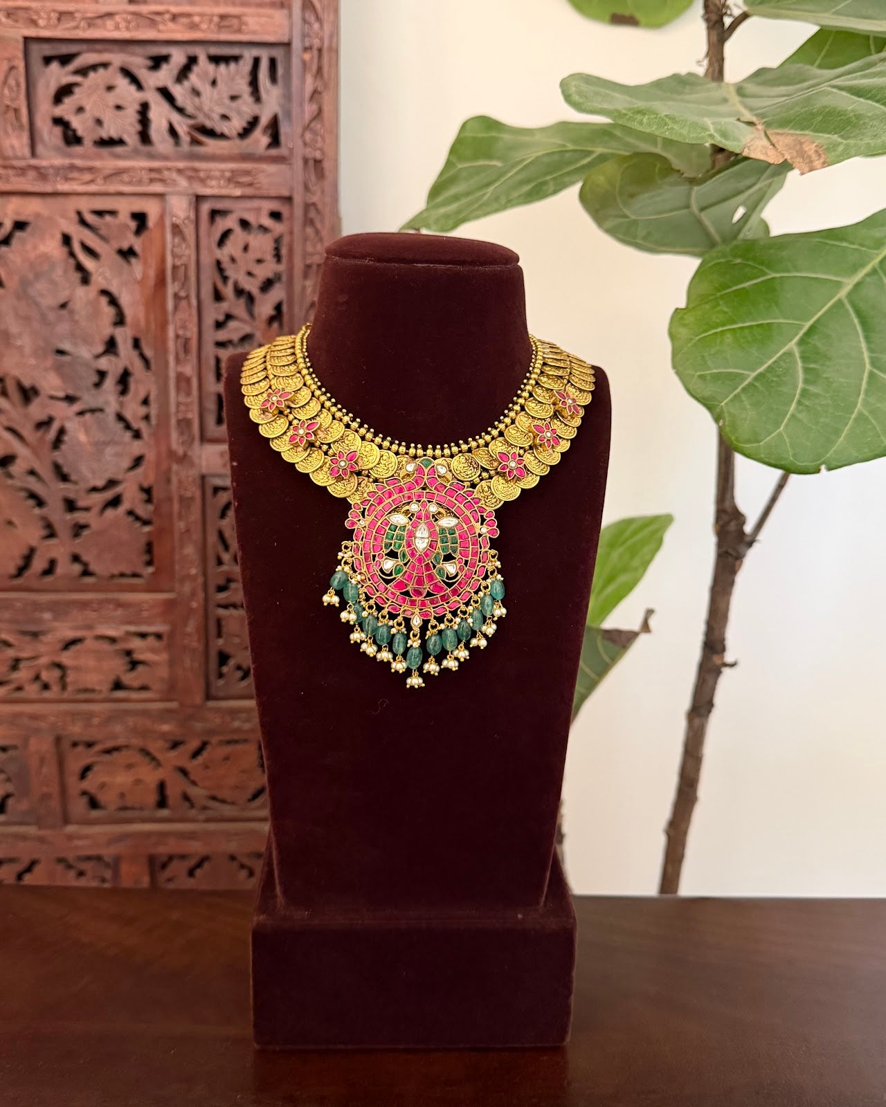 Royal Gandaberunda Jadau Kundan Necklace | Handmade Gold Plated | NC829