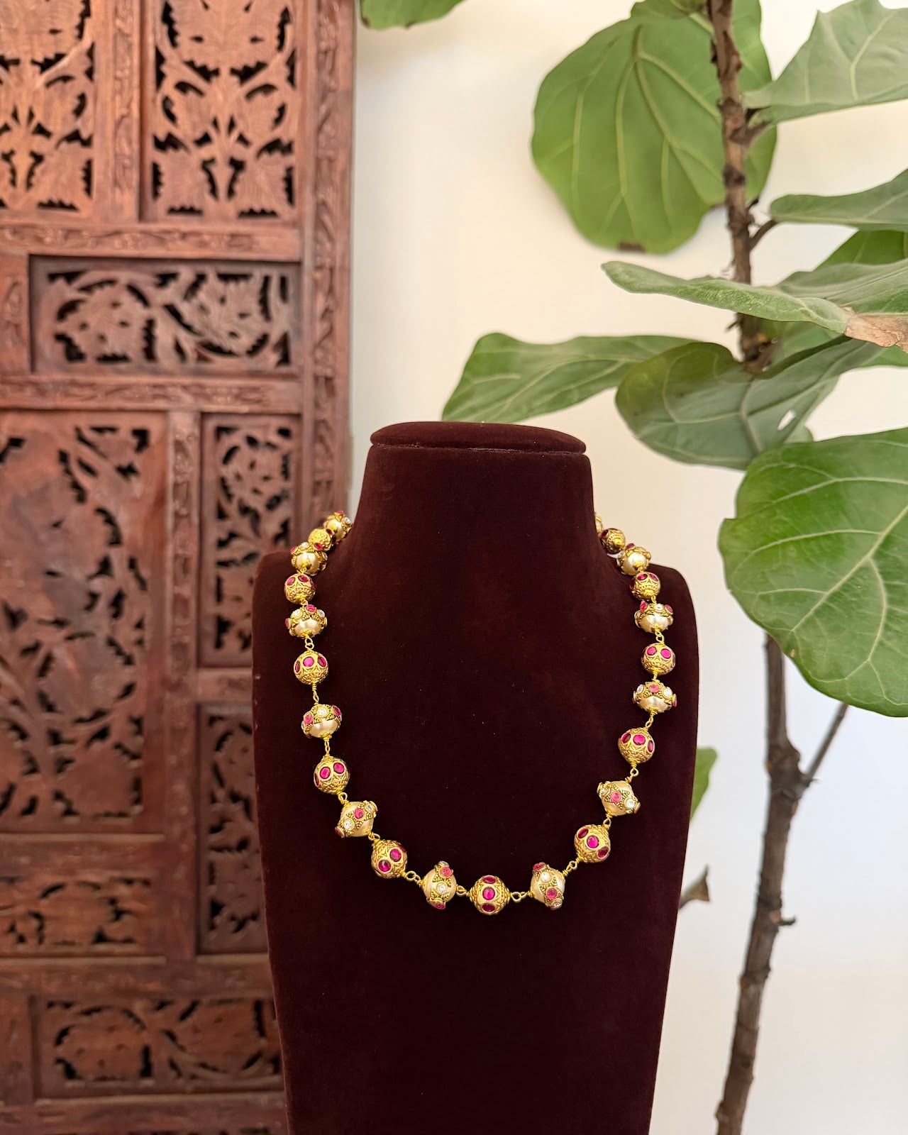 Kundan Pearl Necklace | Handmade Gold Plated | NC813