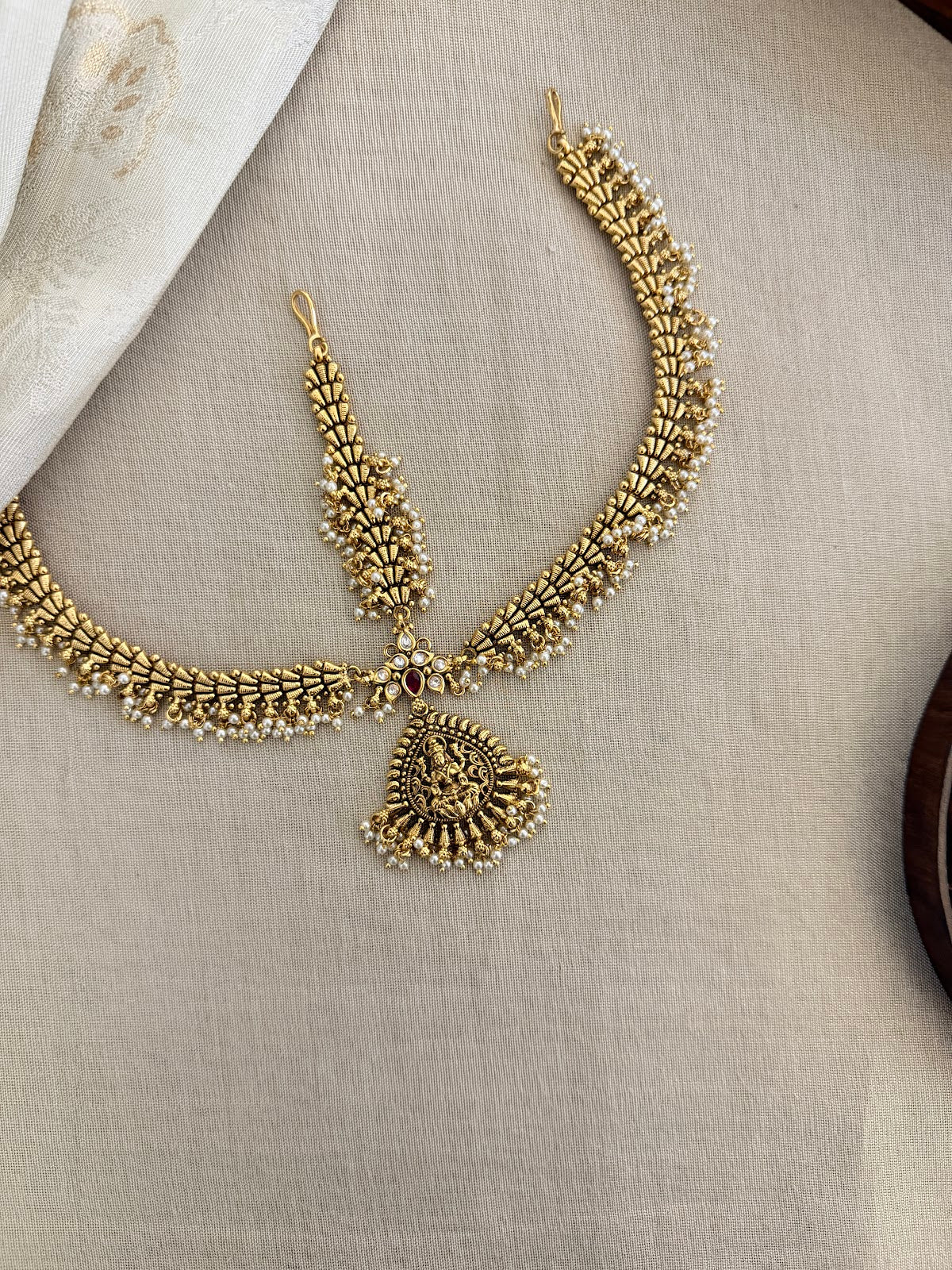 Antique Lakshmi Mathapatti With Pearl | MT335