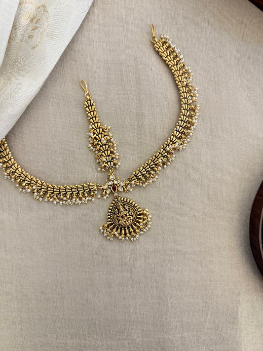 Antique Lakshmi Mathapatti With Pearl | MT335