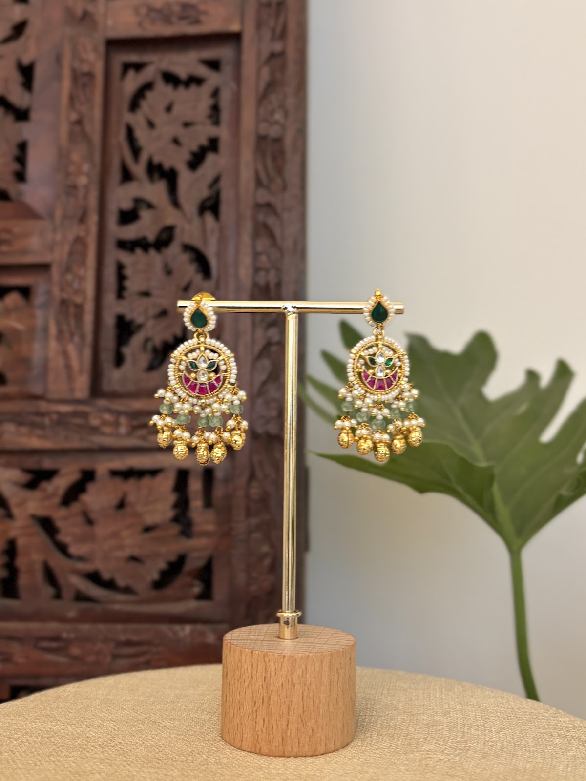 Multicolor Floral Kundan Jhumka Earrings | Handmade Gold Plated | ER425