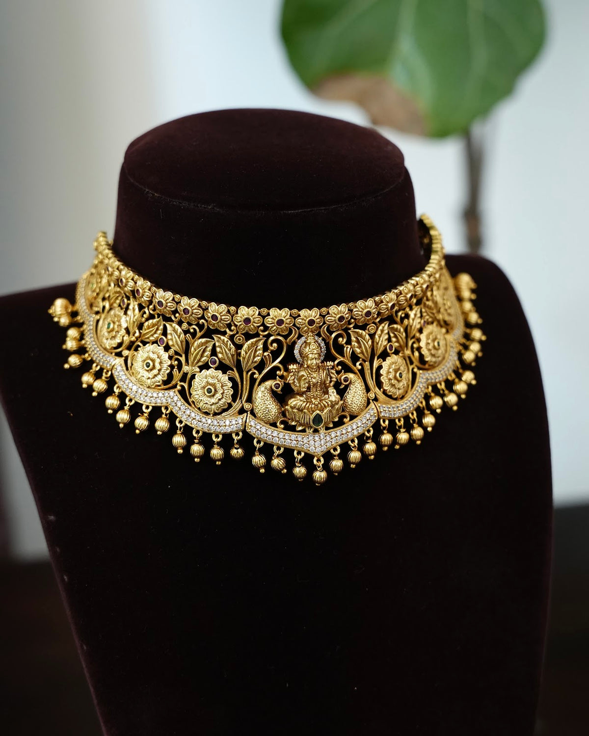 Divine Heritage Lakshmi Choker Necklace Set with Earrings | NC905