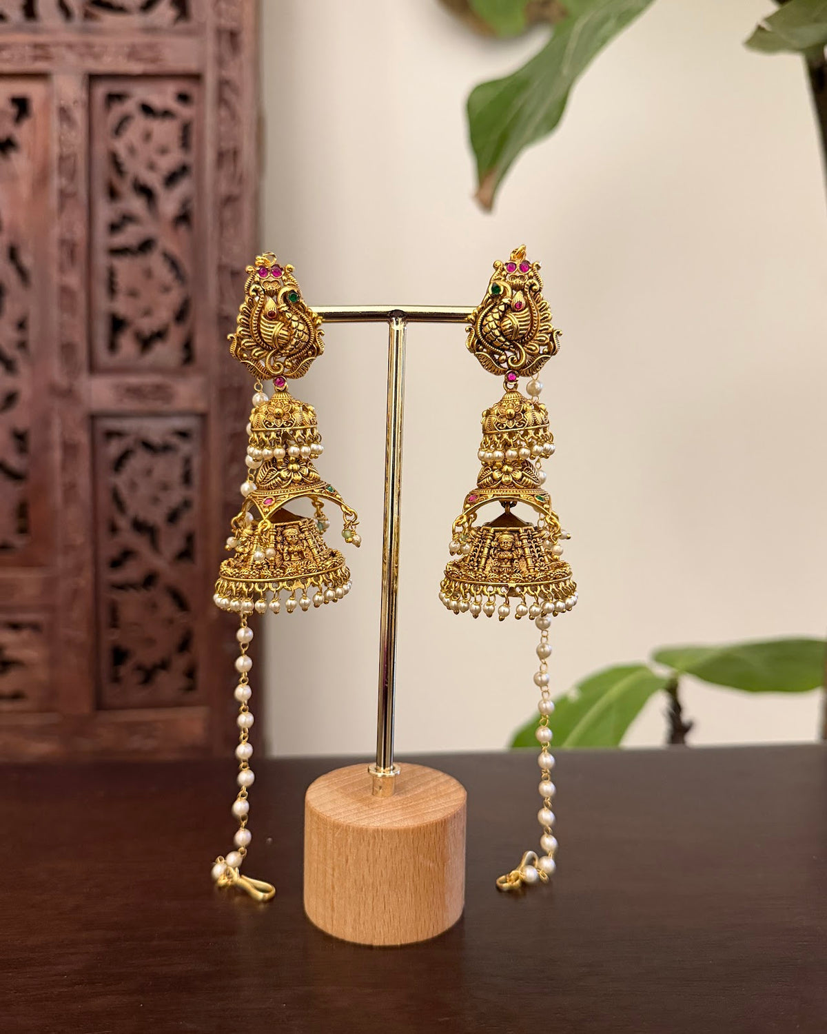 Antique Three Layer Statement Jhumkas | ER512