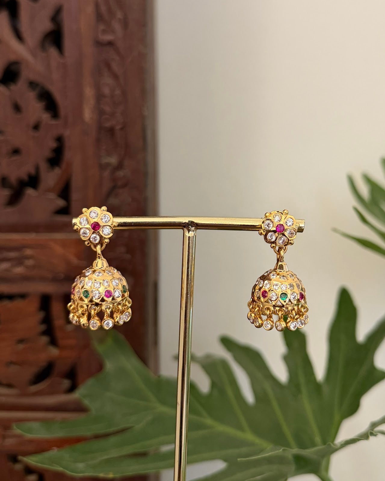 Vintage Impon Small Classic Jhumkas Multi Colour ER400