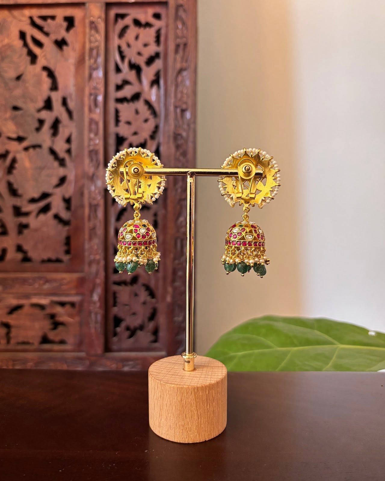 Elegant Multicolour Jhumkas | Handmade Ethnic Gold-Plated Earrings | ER489