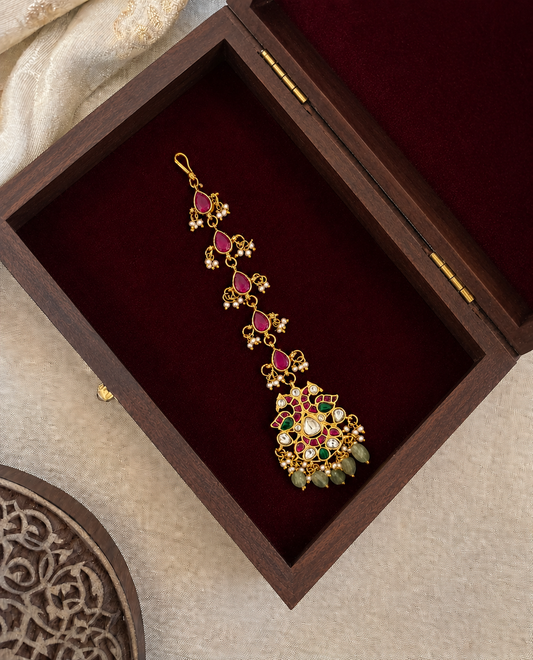 Jadau Kundan Peacock Maang Tikka | MT346